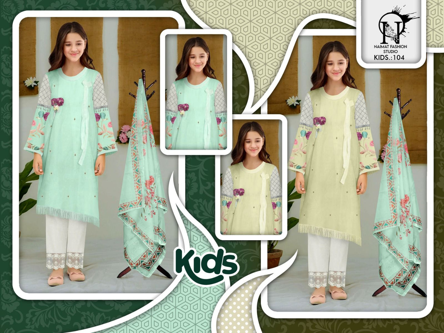 Nfs 104 Naimat Fashion Studio Fox Georgette Girls Pakistani Readymade Suit Exporter