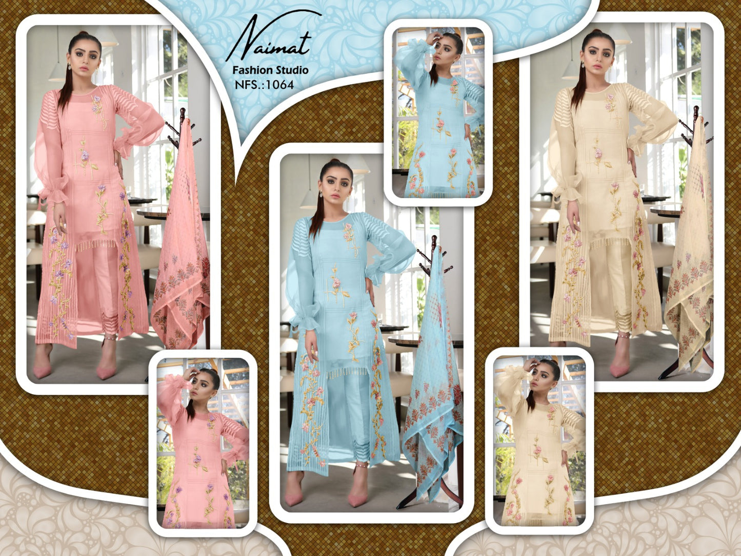 Nfs 1064 Naimat Fashion Studio Georgette Pakistani Readymade Suits Supplier Gujarat