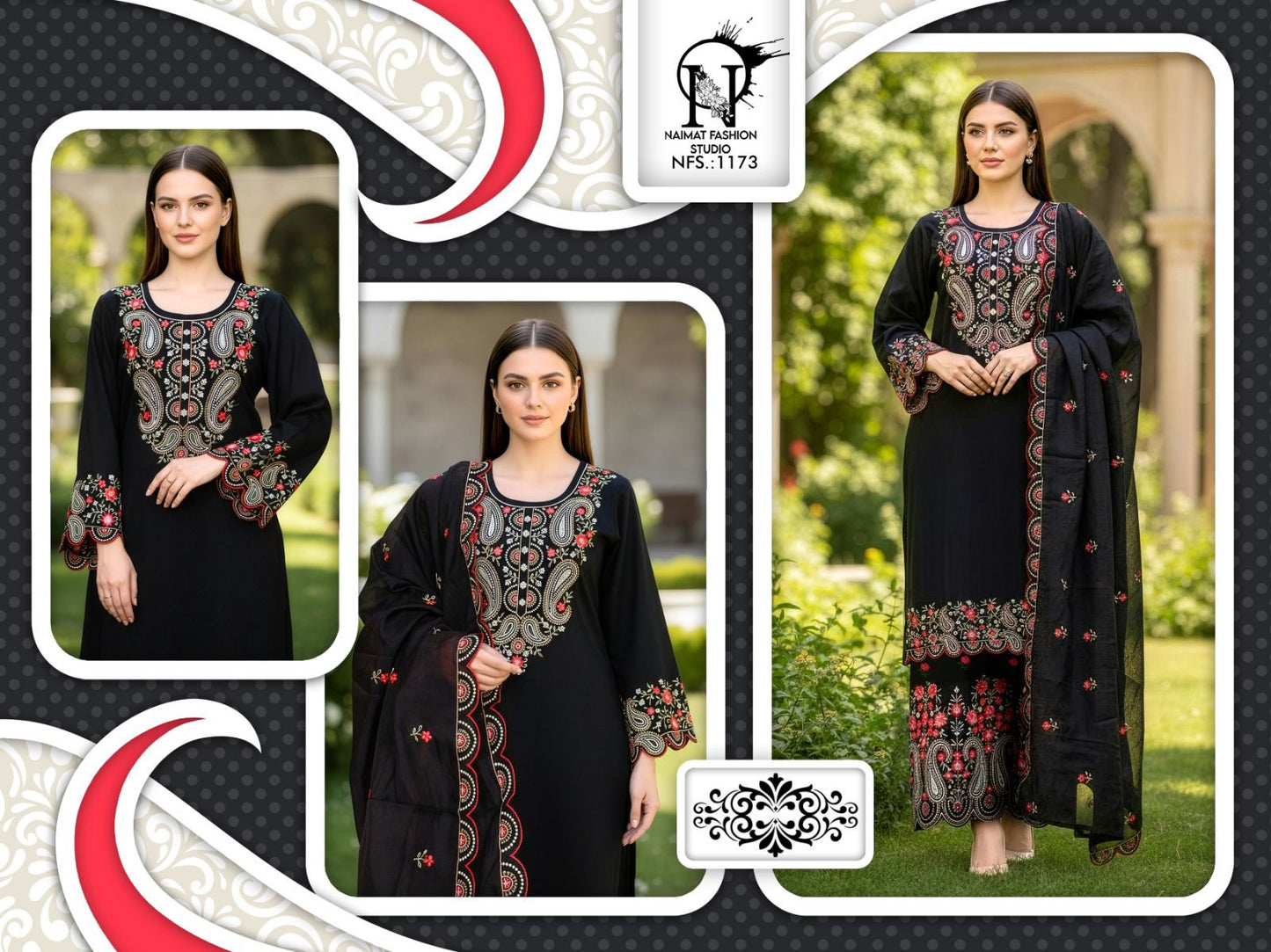 Nfs 1173 Naimat Fashion Studio Vichitra Pakistani Readymade Suits Manufacturer Ahmedabad