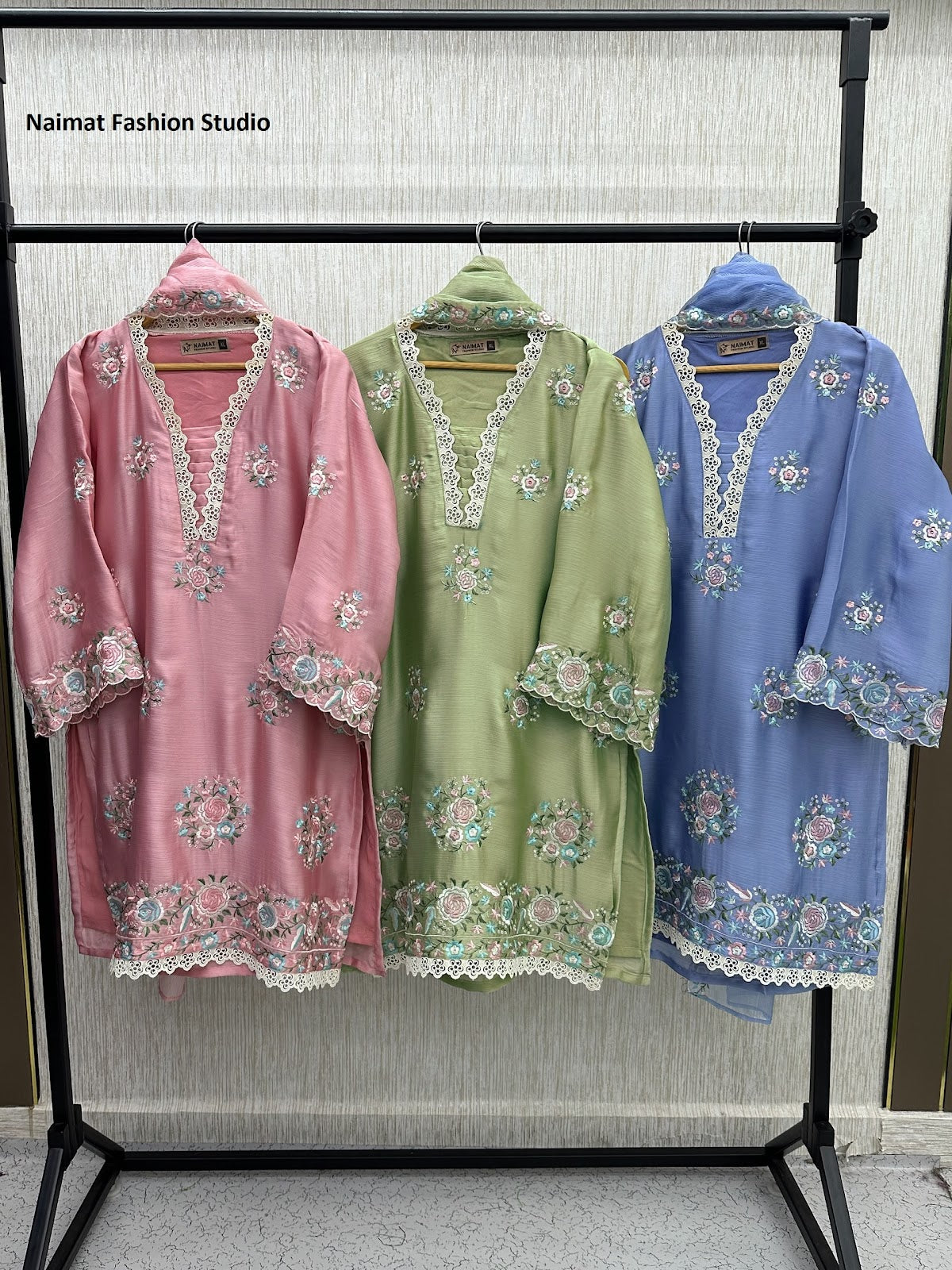 Nfs 1218 Naimat Fashion Studio Chiffon Pakistani Readymade Suits Wholesaler India