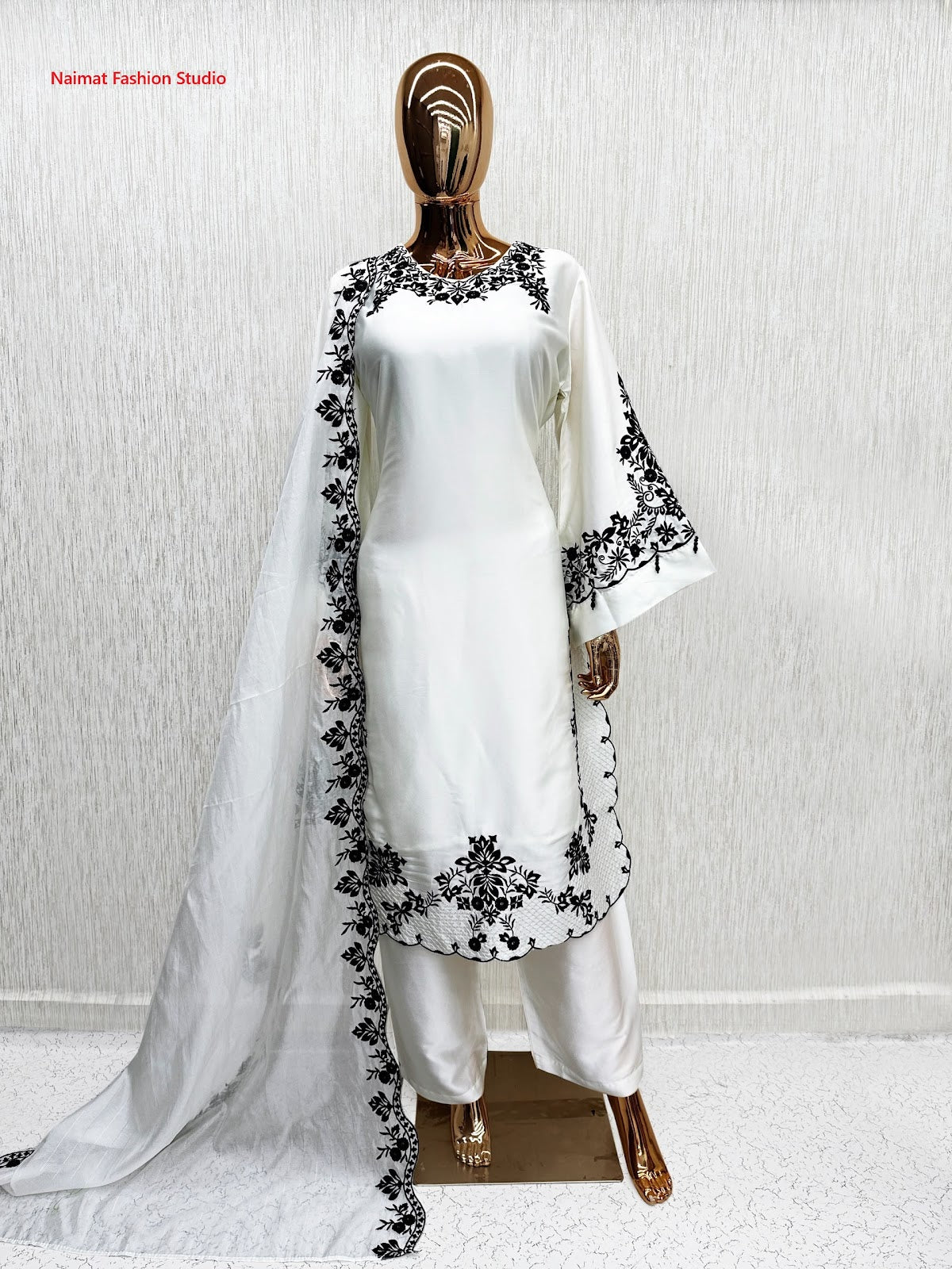 Nfs 1220 Naimat Fashion Studio Satin Pakistani Readymade Suits Wholesale