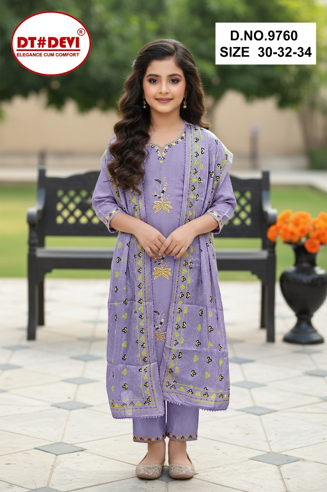 Nidhi 2 Dn 9760 Dt Devi Vetican Silk Girls Readymade Pant Suits Manufacturer Gujarat