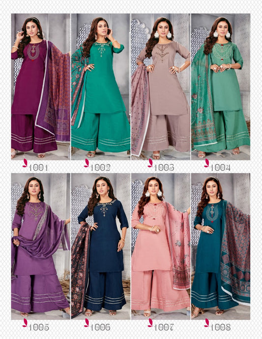 Nidhi Paavi Roman Silk Readymade Sharara Suits