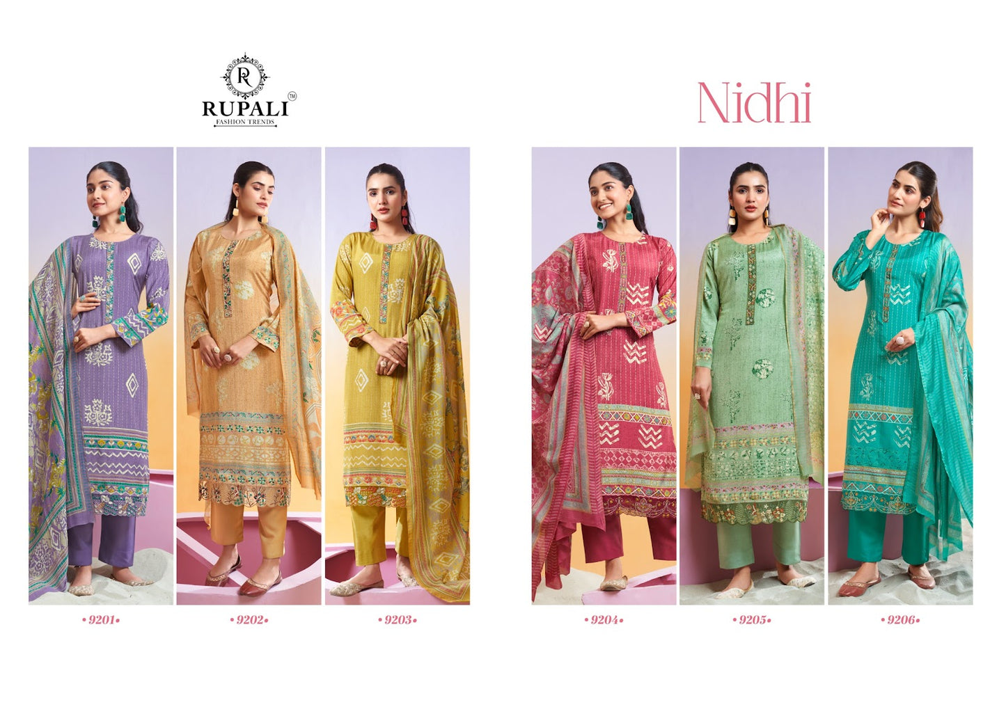 Nidhi Rupali Muslin Pant Style Suits Supplier Gujarat