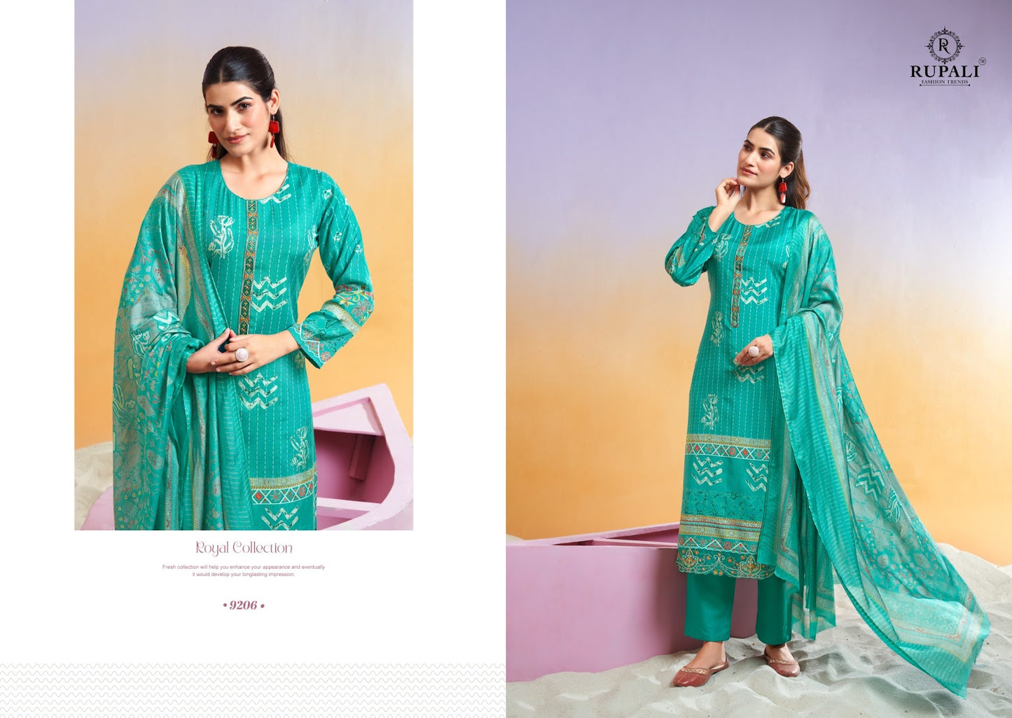 Nidhi Rupali Muslin Pant Style Suits Supplier Gujarat