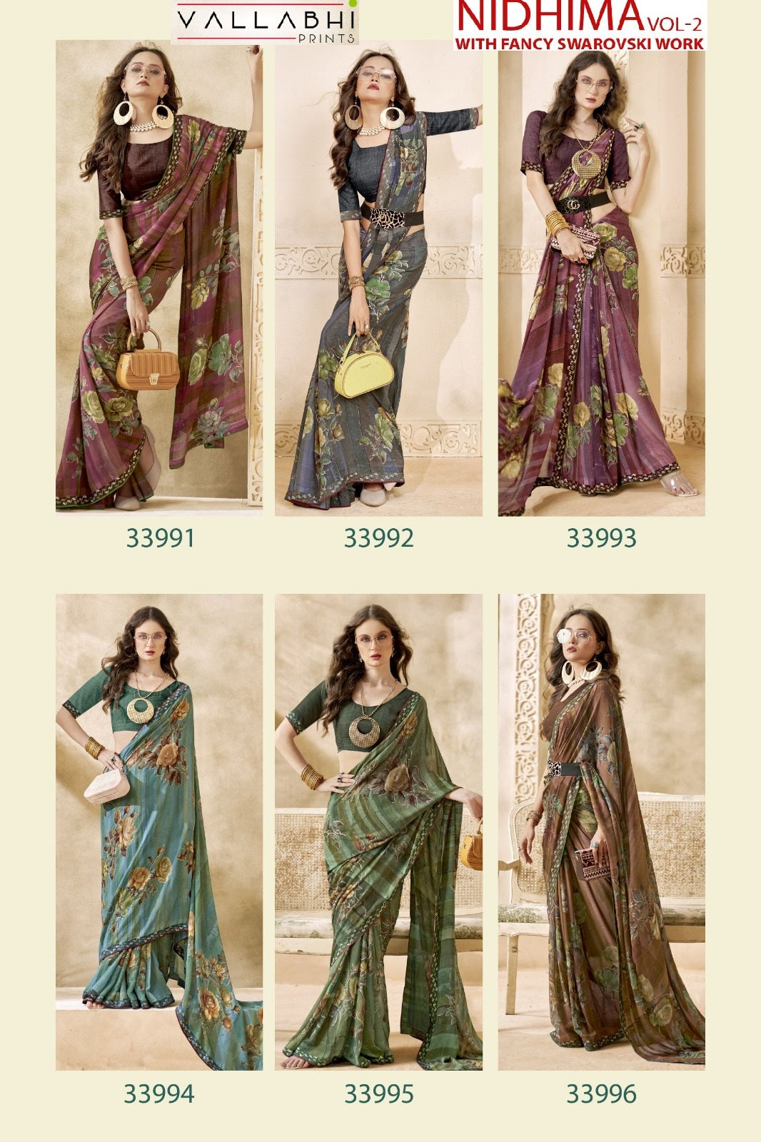 Nidhima Vol 2 Vallabhi Prints Georgette Sarees Supplier Gujarat