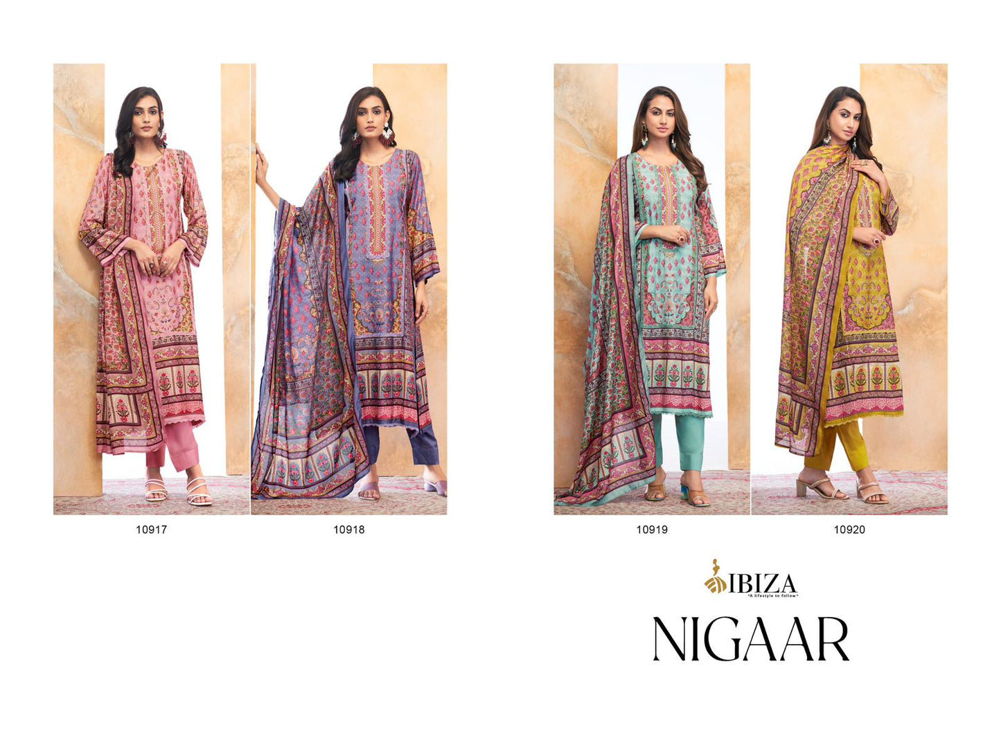 Nigaar Ibiza Bemberg Muslin Pant Style Suits Supplier