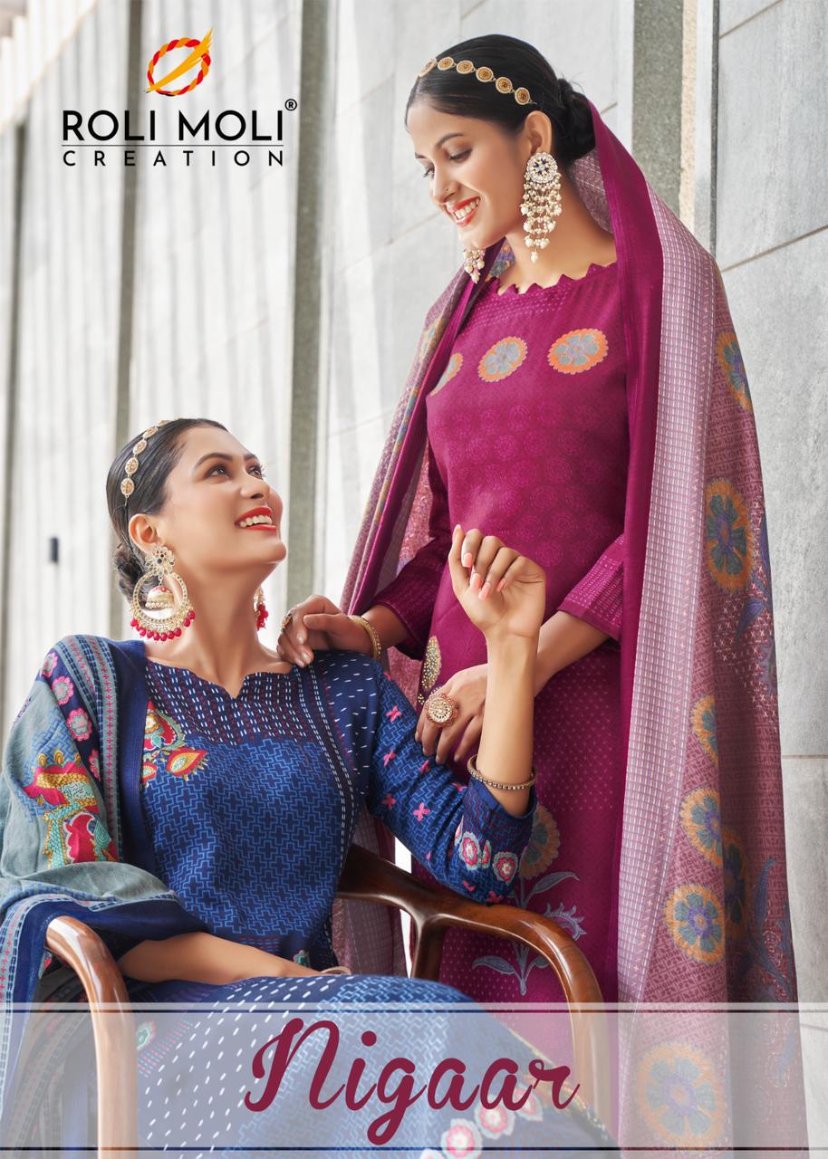 Nigaar Roli Moli Pashmina Suits Supplier Gujarat