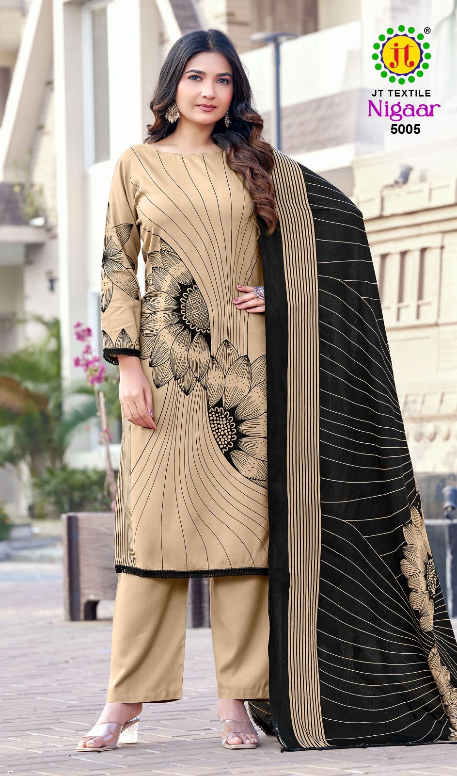 Nigaar Vol 5 Jt Rayon Pant Style Suits Wholesaler Ahmedabad