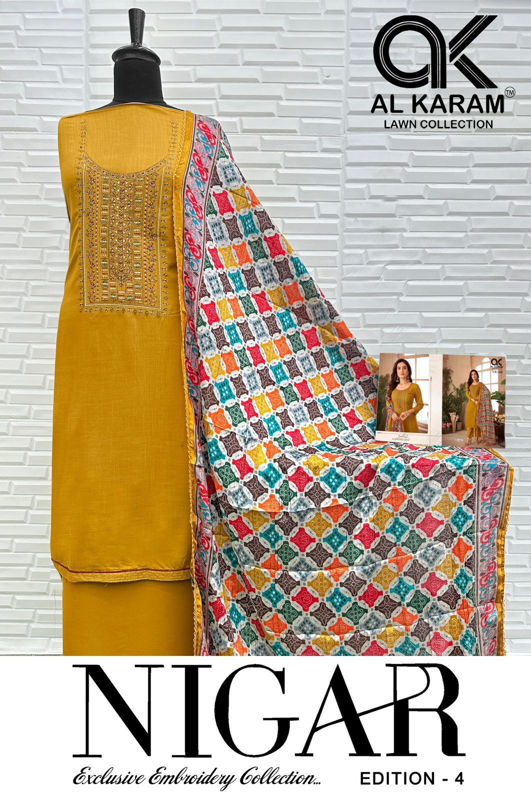 Nigar Edition 4 Al Karam Reyon Karachi Salwar Suits Manufacturer Gujarat