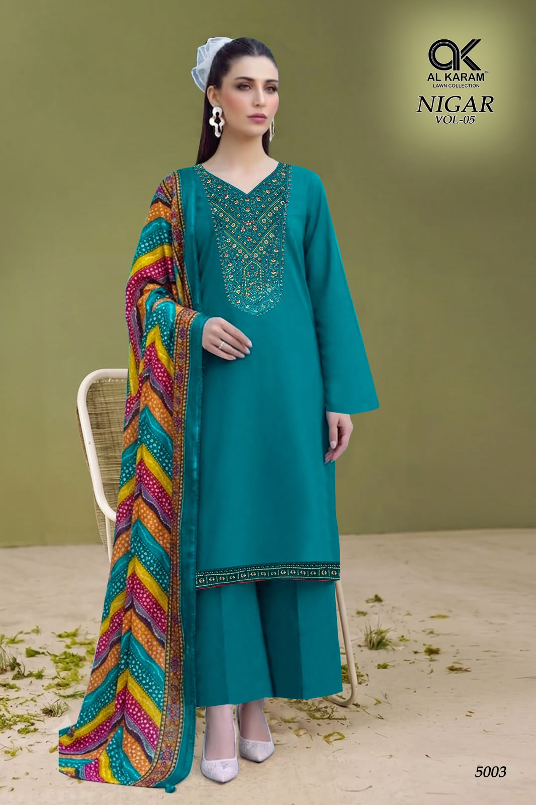 Nigar Vol 5 Al Karam Reyon Karachi Salwar Suits Manufacturer