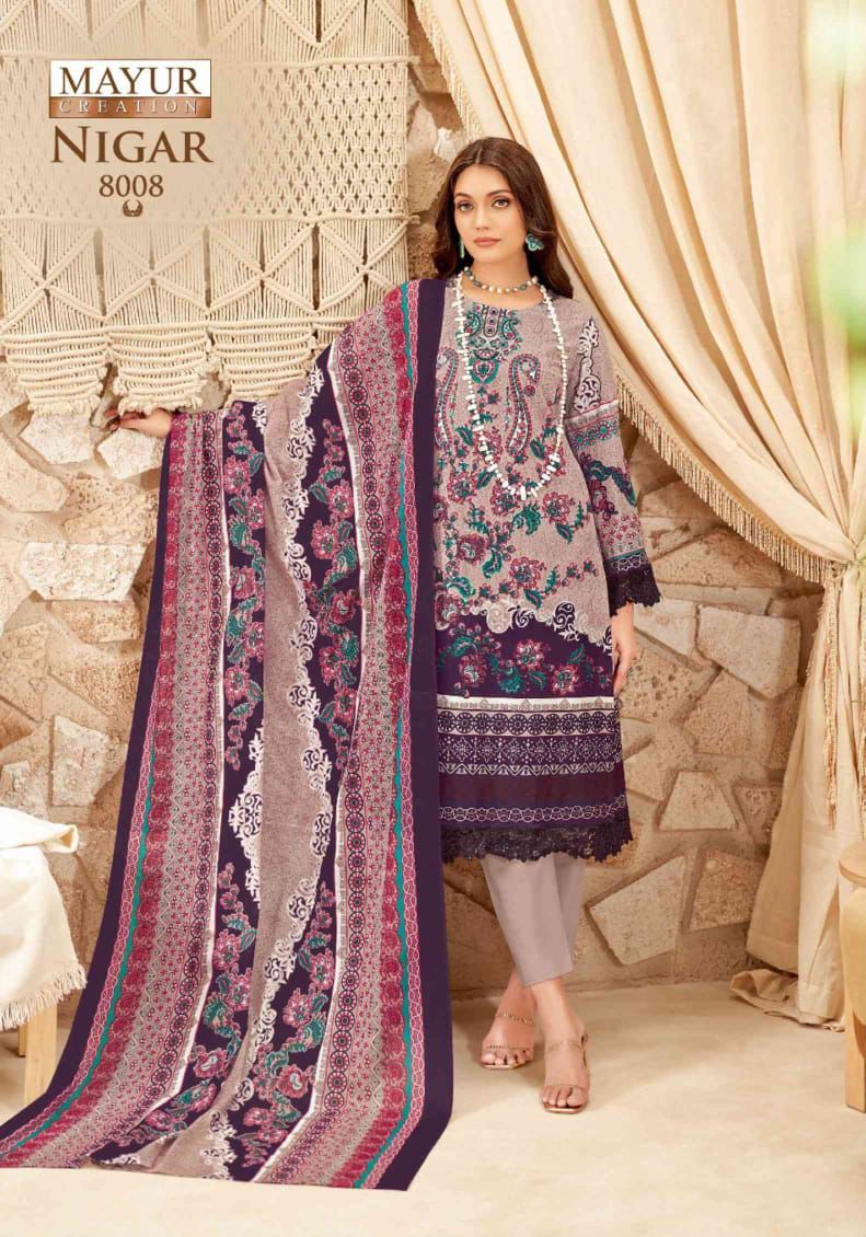 Nigar Vol 8 Mayur Creation Cotton Karachi Salwar Suits Wholesaler