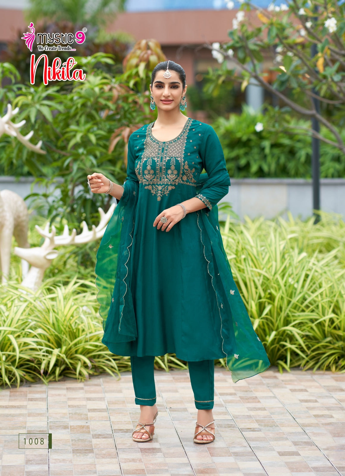 Nikita Vol 1 Mystic 9 Roman Silk Readymade Anarkali Suits Supplier India