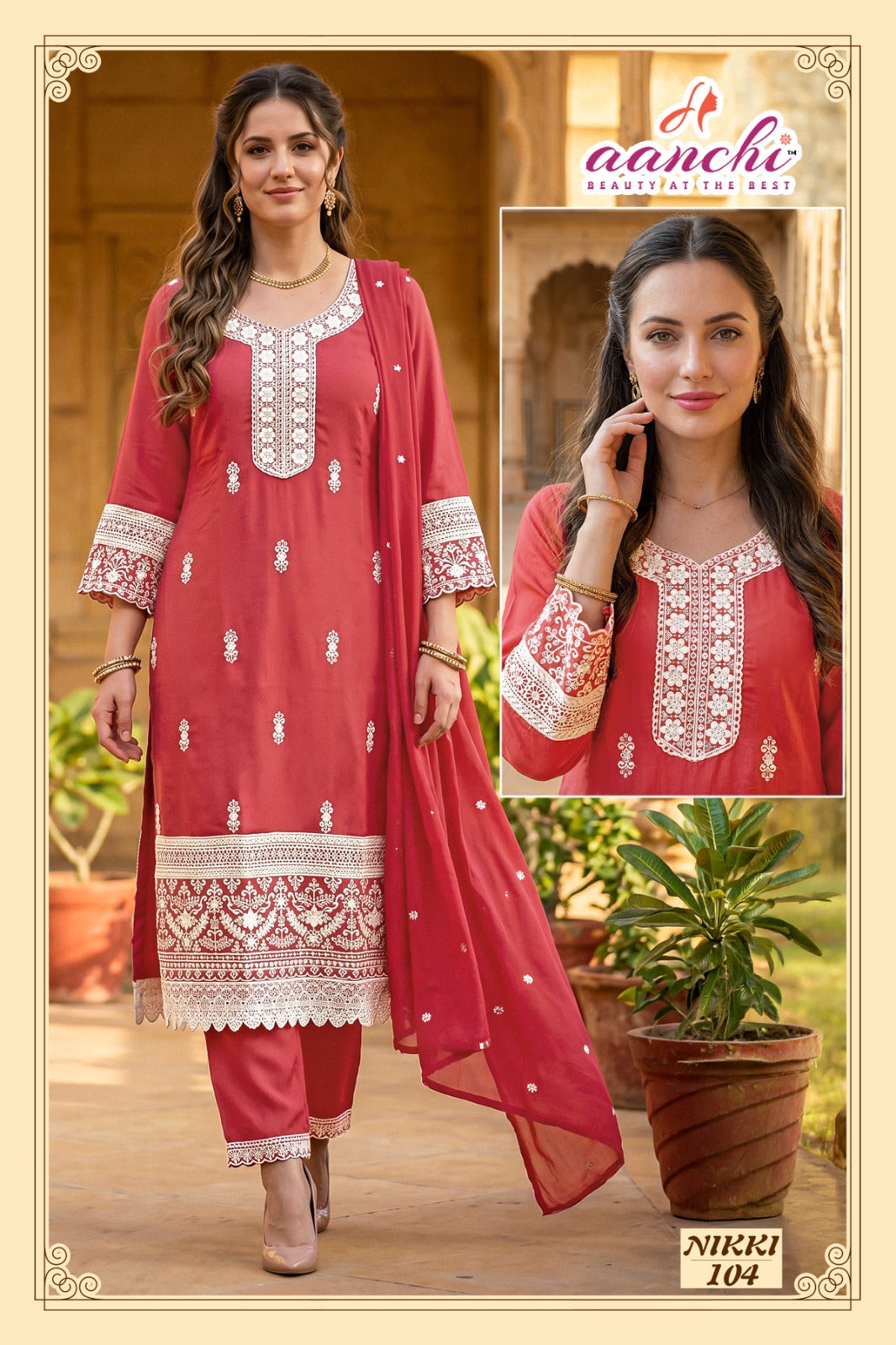 Nikki Aanchi Organza Readymade Pant Style Suits Manufacturer Gujarat