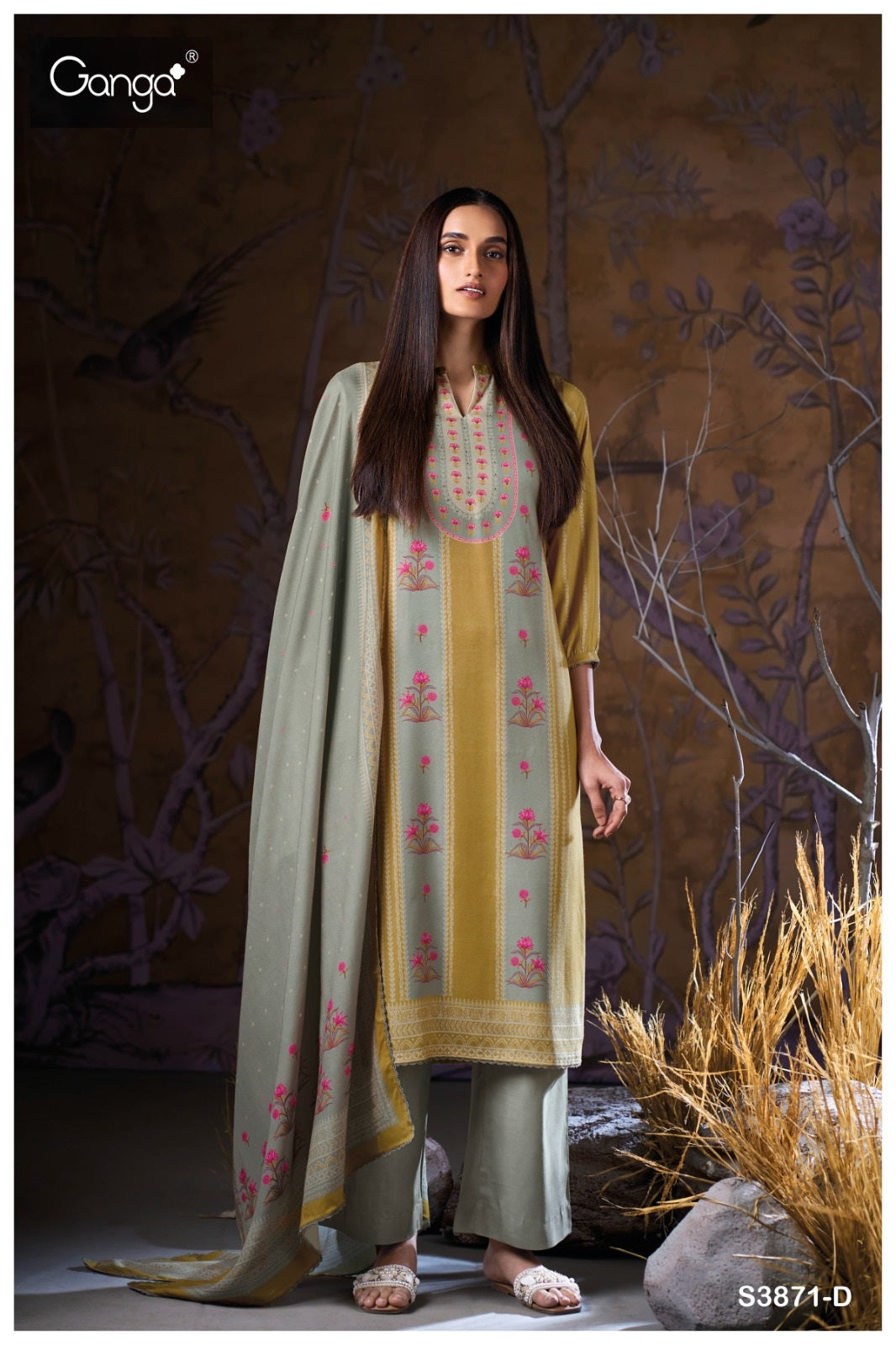 Nimara 3871 Ganga Pashmina Suits Wholesaler Ahmedabad