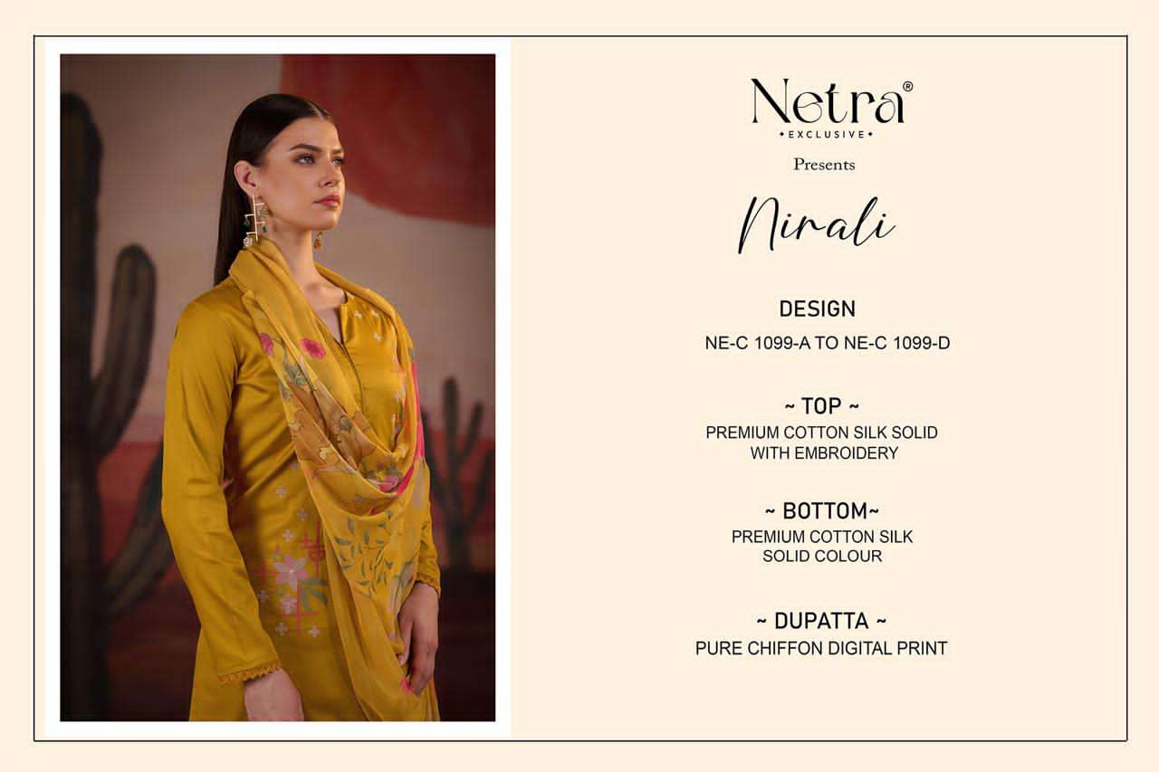 nirali netra premium cotton pant style suits supplier india
