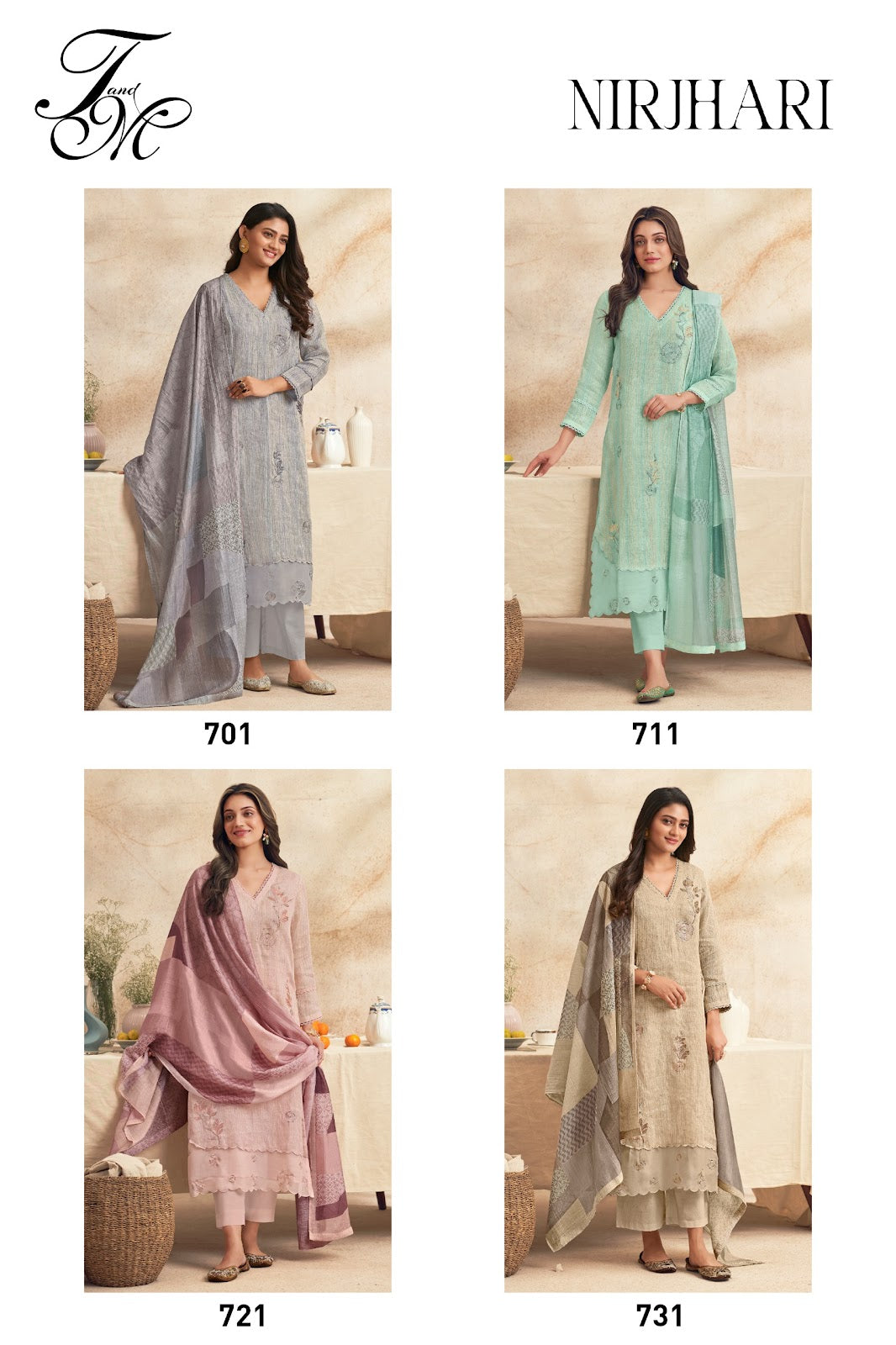 Nirjhari Tm Linen Pant Style Suits Wholesaler Gujarat
