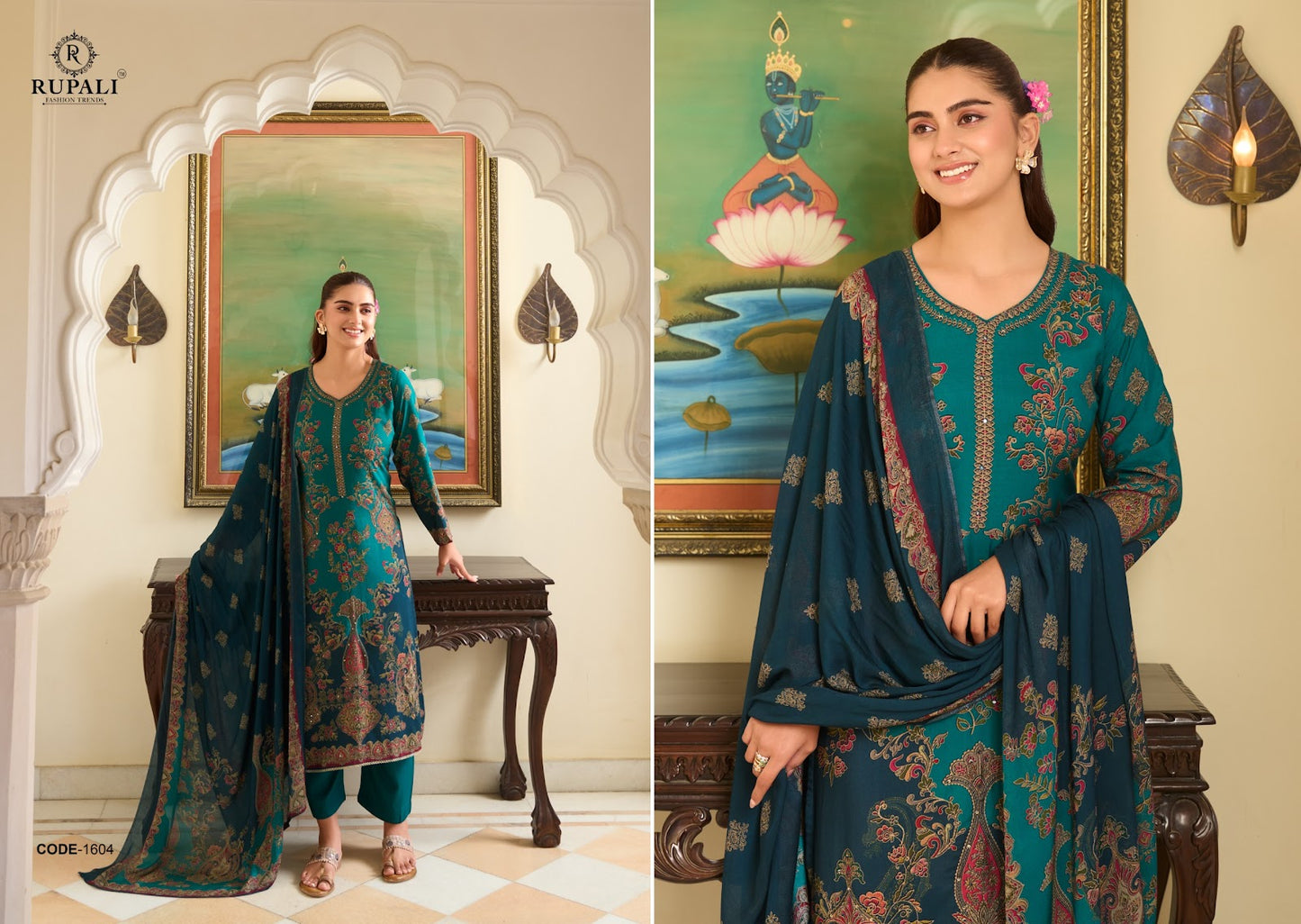 Nirva Rupali Viscose Muslin Pant Style Suits Exporter Gujarat