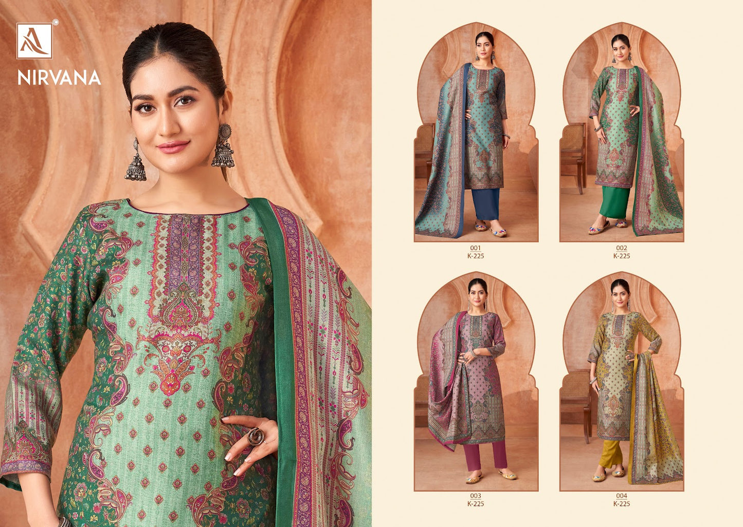 Nirvana Alok Viscose Pashmina Suits Wholesaler