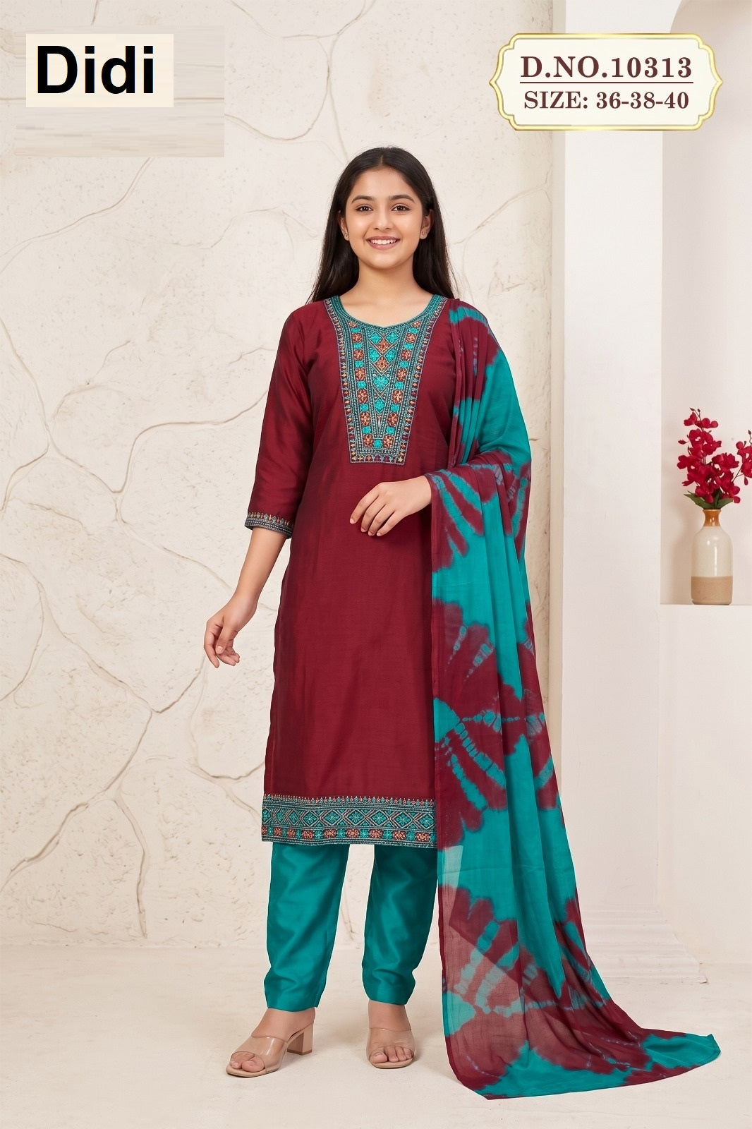 Nirvi 8 Dn 10313 Didi Vetican Girls Readymade Pant Suits Exporter India