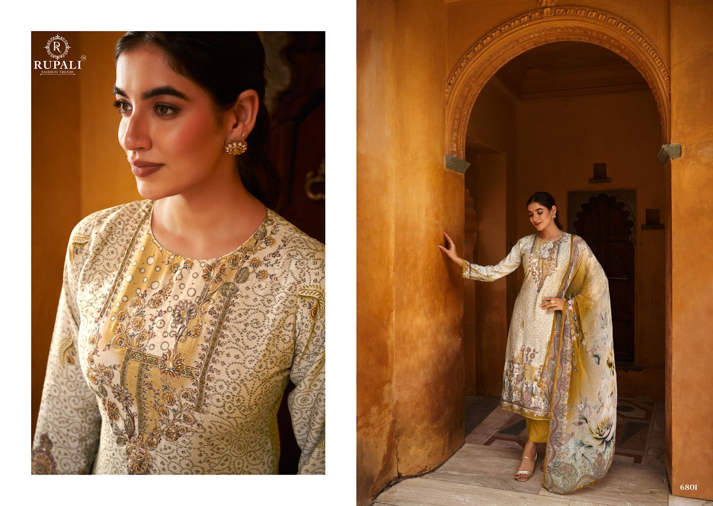 Nirvi Rupali Pure Viscose Muslin Pant Style Suits Wholesale Rate