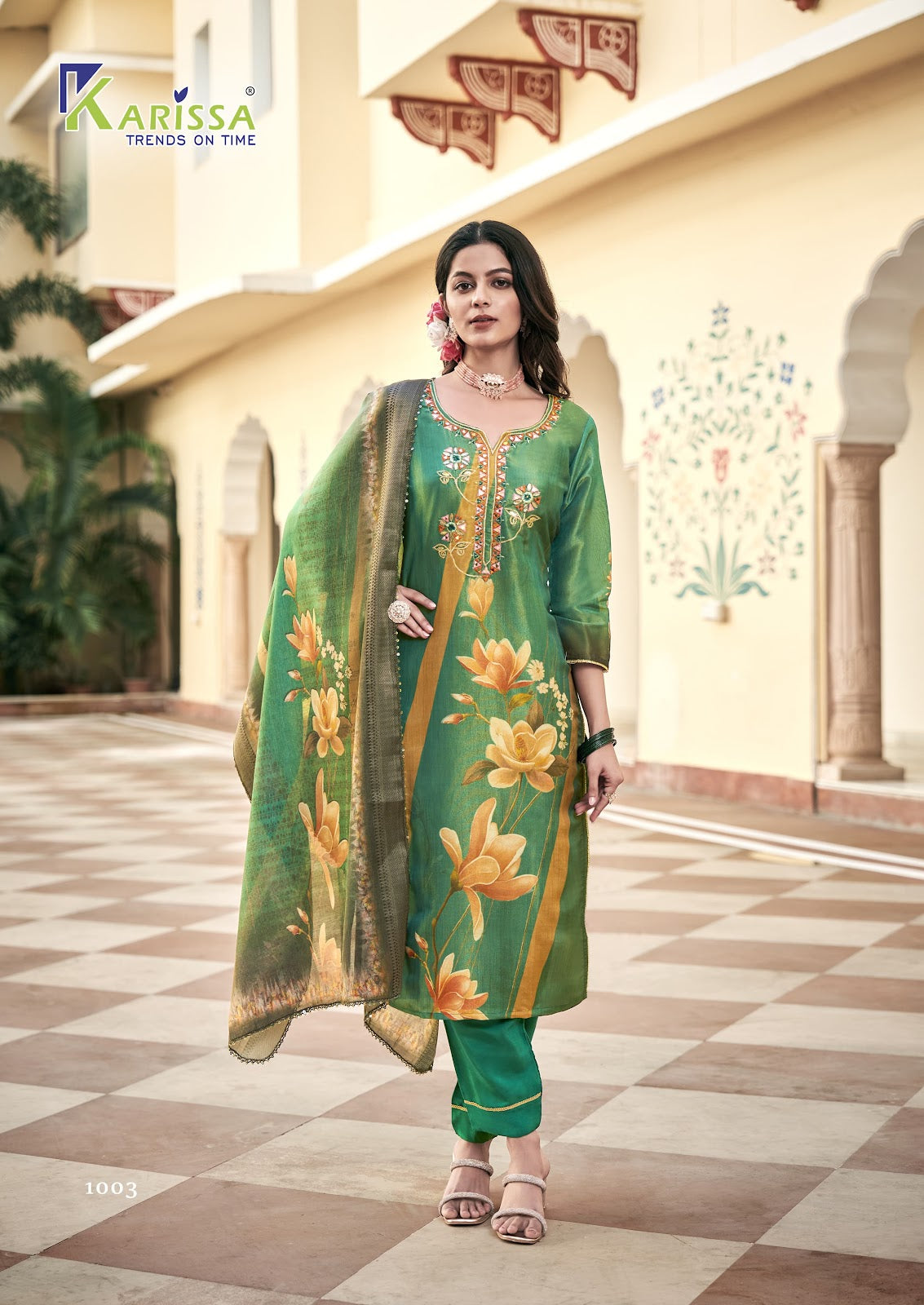 Nisha Karissa Viscose Readymade Pant Style Suits Wholesaler Ahmedabad