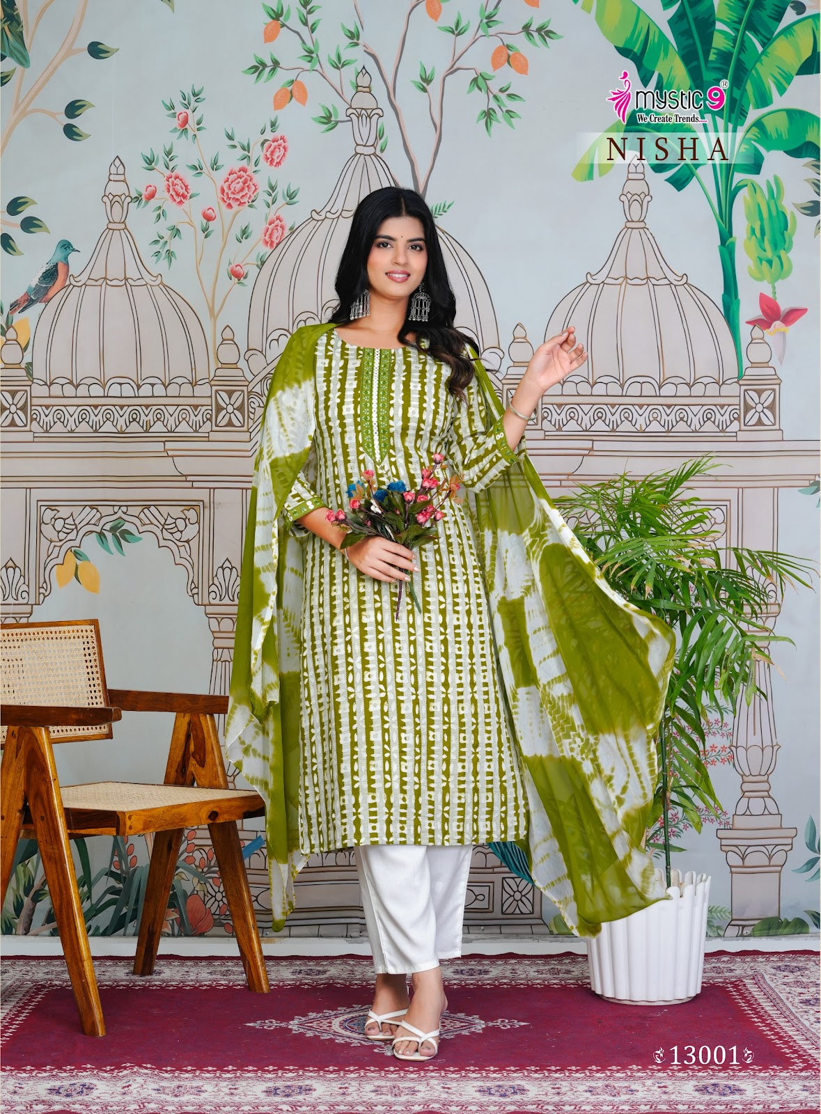 Nisha Vol 13 Mystic 9 Cotton Readymade Pant Style Suits Supplier India
