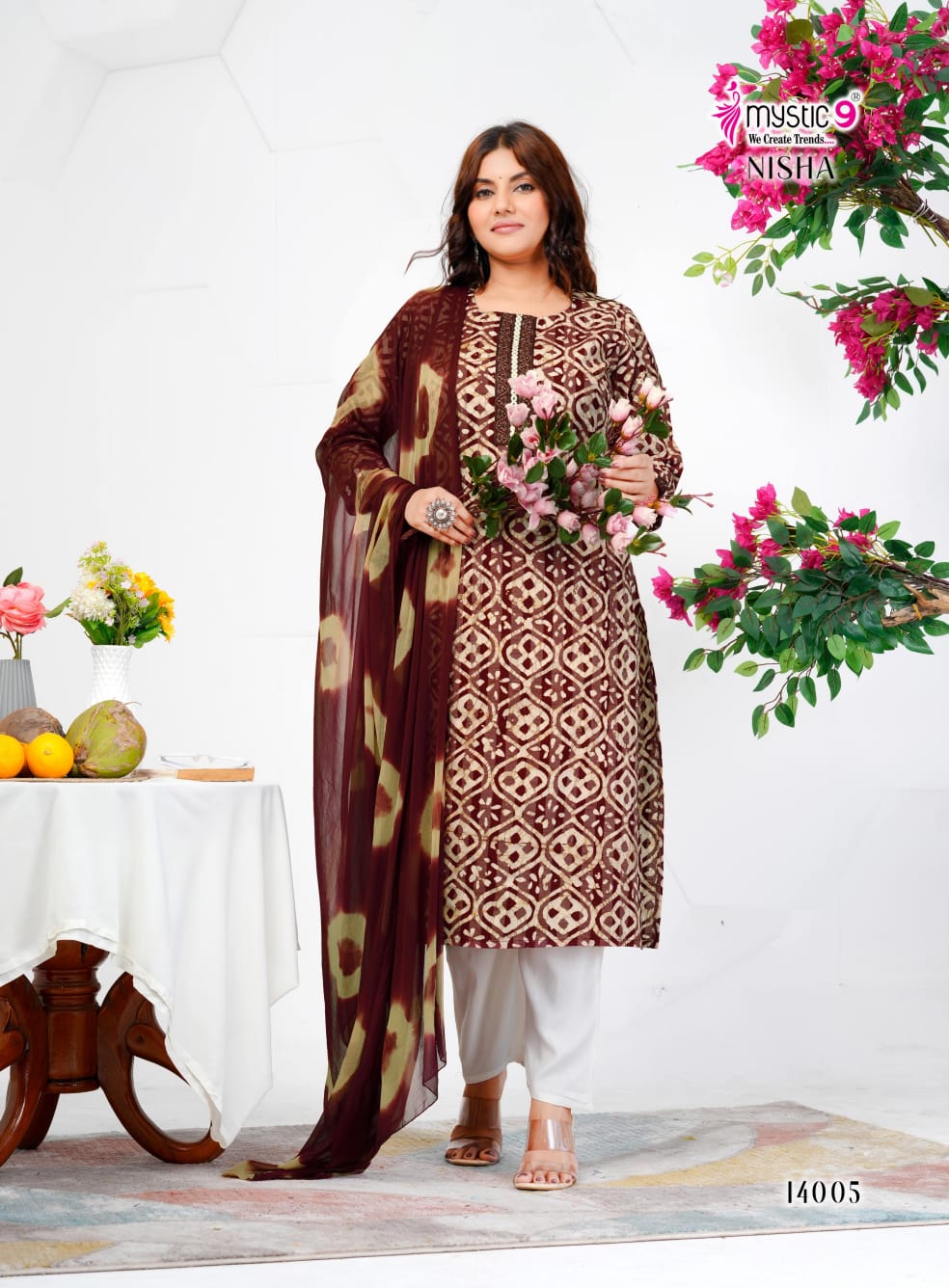 Nisha Vol 14 Mystic 9 Cotton Readymade Pant Style Suits Manufacturer India