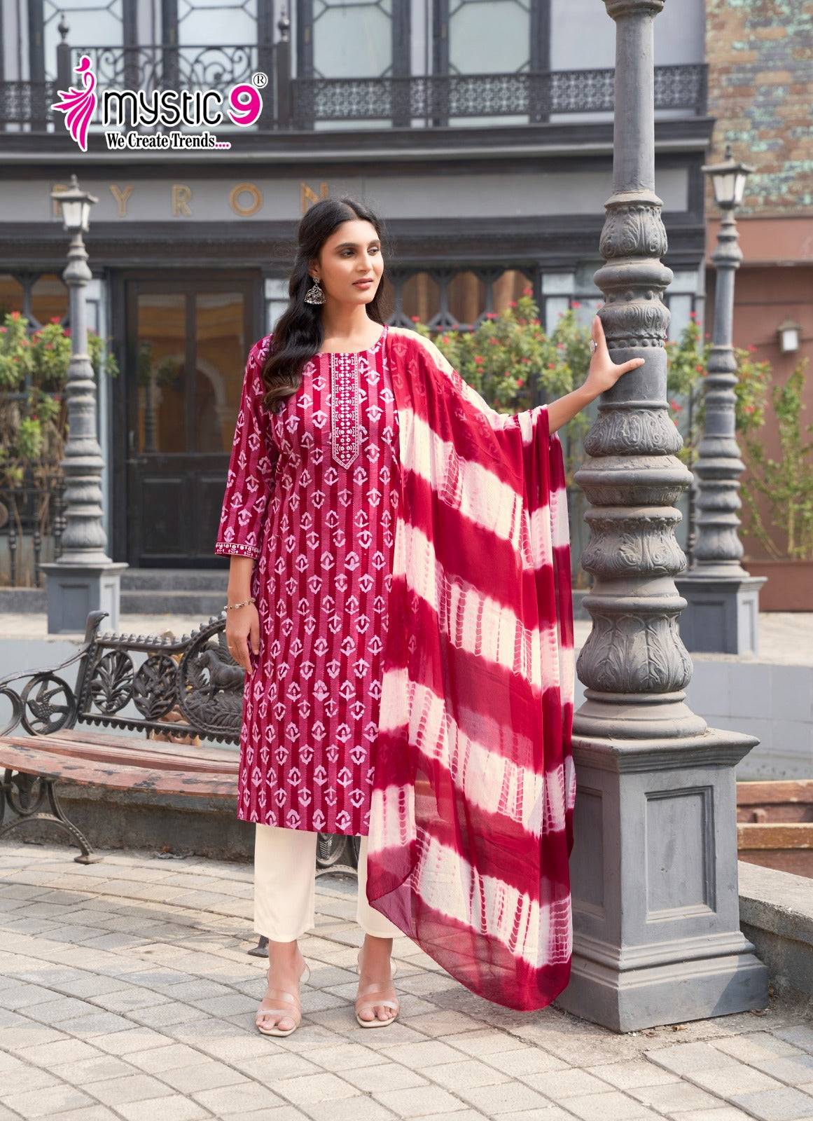 Nisha Vol 6 Mystic 9 Cotton Readymade Pant Style Suits Wholesale Price