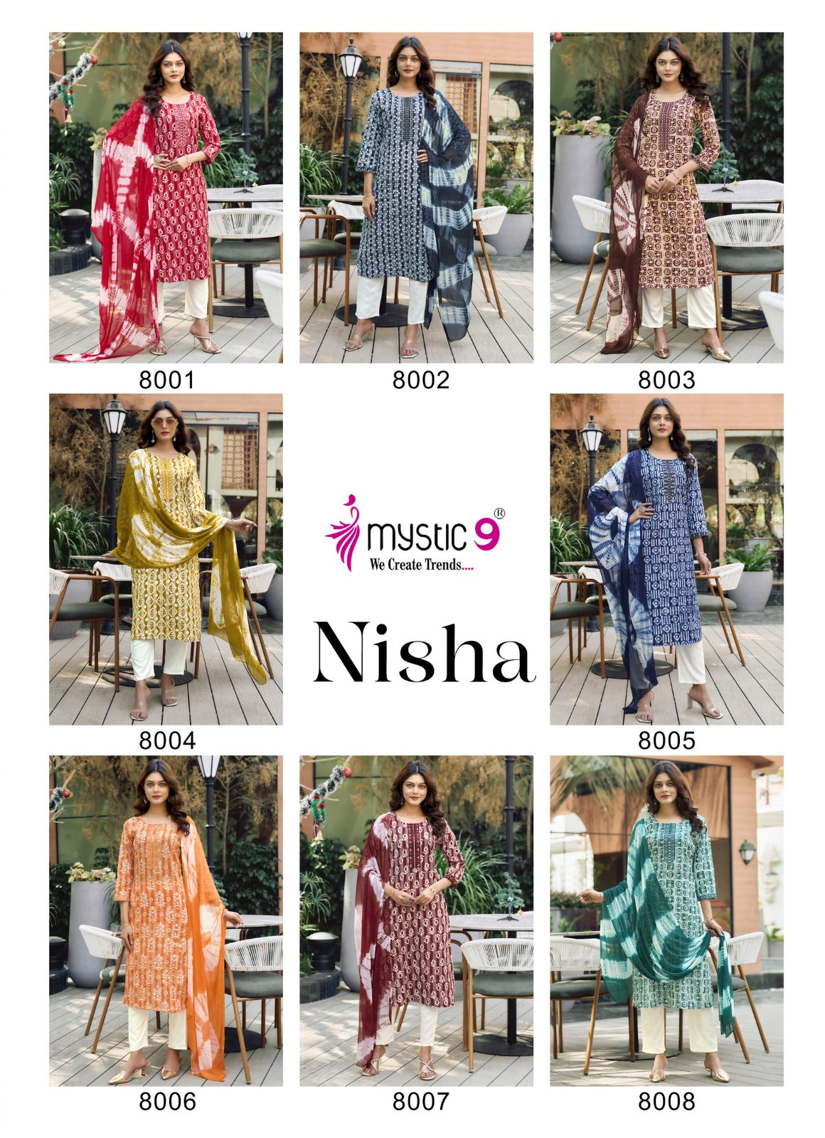 Nisha Vol 8 Mystic 9 Cotton Readymade Pant Style Suits Supplier Gujarat