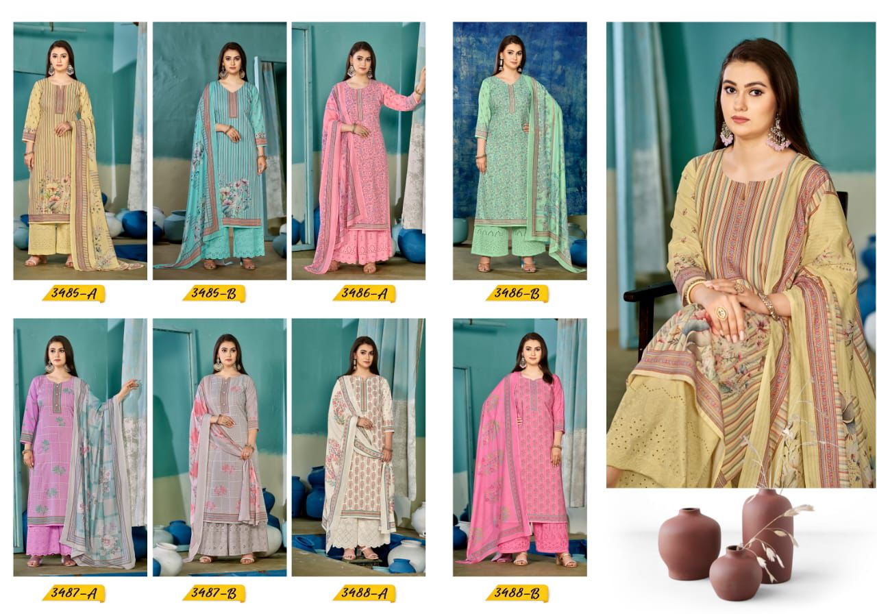 Nishika Vol 6 Rivaa Pure Cotton Plazzo Style Suits