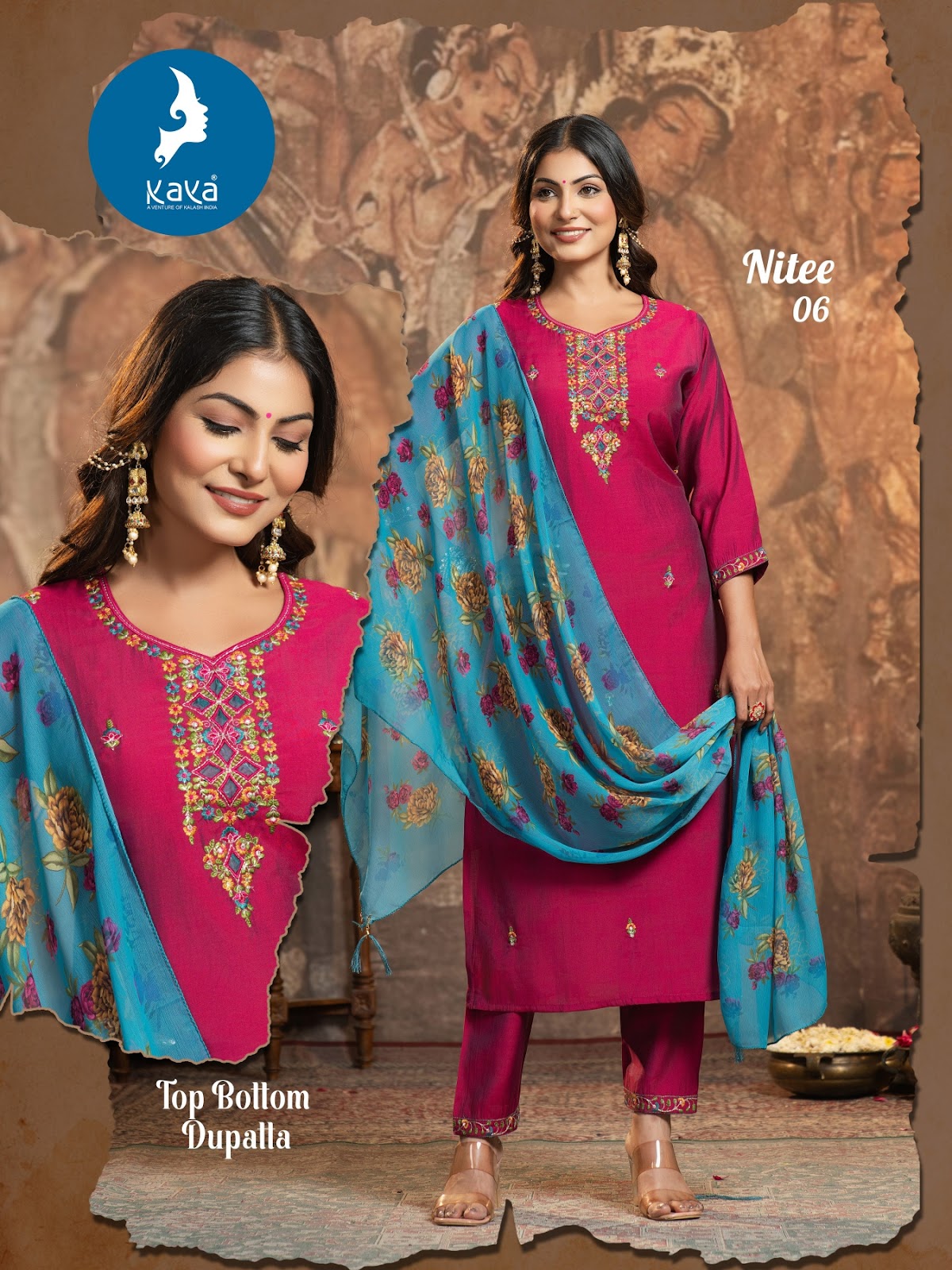 Nitee Kaya Roman Readymade Pant Style Suits Supplier India