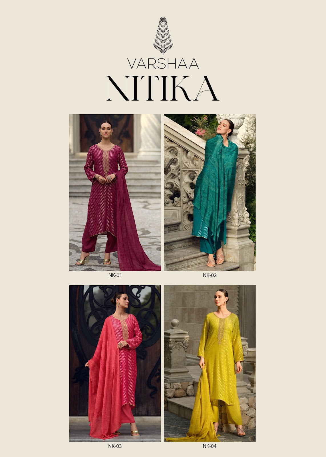 Nitika Varshaa Viscose Pant Style Suits Wholesale Price