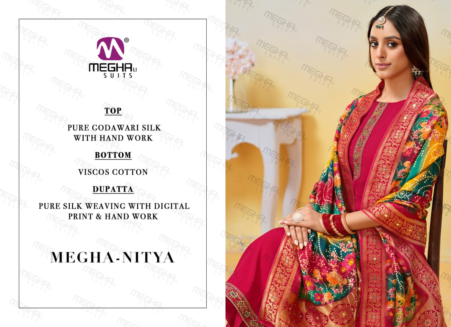 Nitya Megha Silk Pant Style Suits Wholesaler
