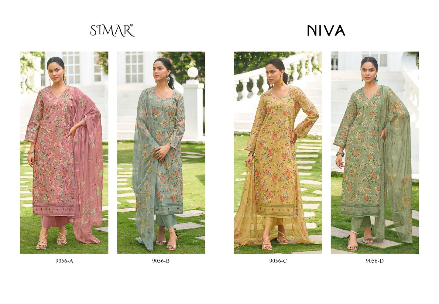 Niva 9056 Simar Glossy Cotton Pant Style Suits Supplier India