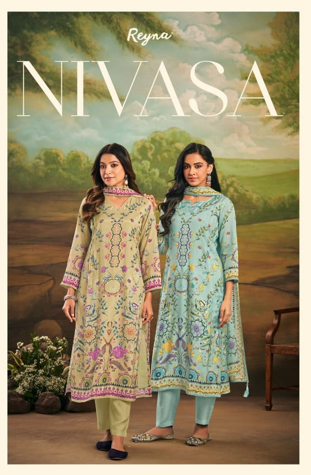 Nivasa Reyna Monga Silk Pant Style Suits Wholesaler Ahmedabad