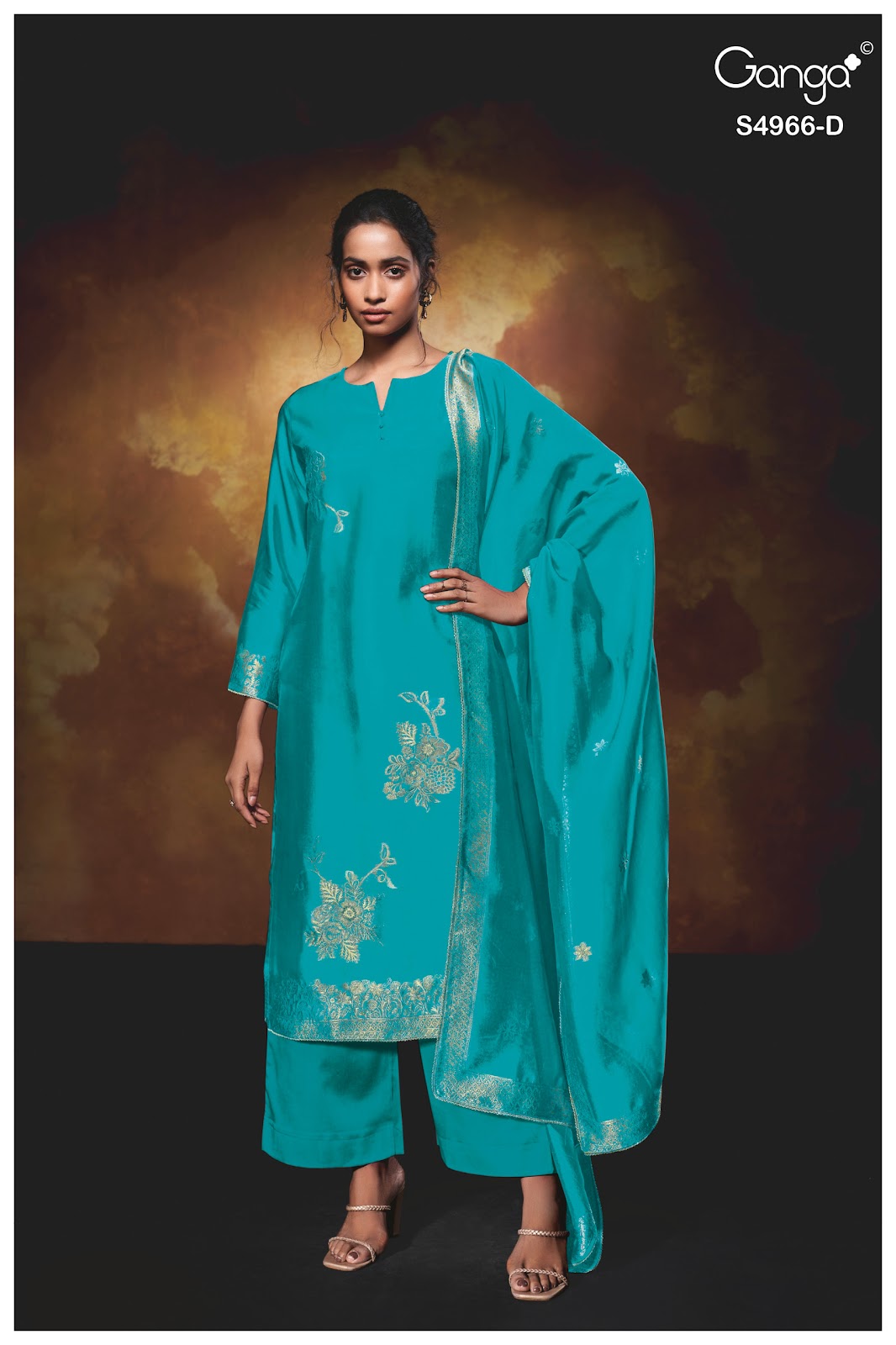 Nivora S4966 Ganga Woven Silk Plazzo Style Suits Wholesale Price