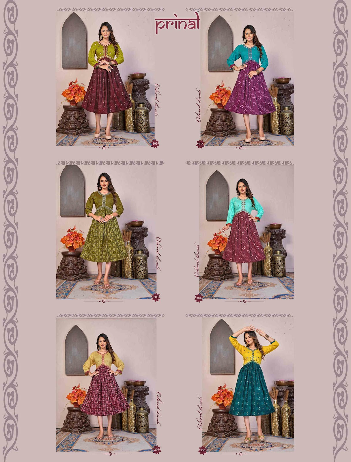 Niya Prinal Cotton Silk Anarkali Kurtis