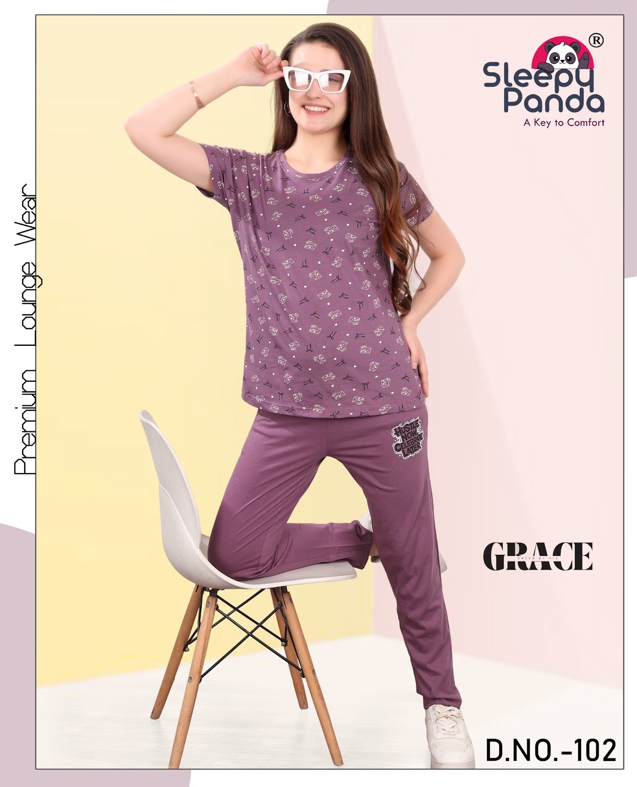 Niyati 102 Sleepy Panda Hosiery Cotton Pyjama Night Suits Wholesaler Ahmedabad