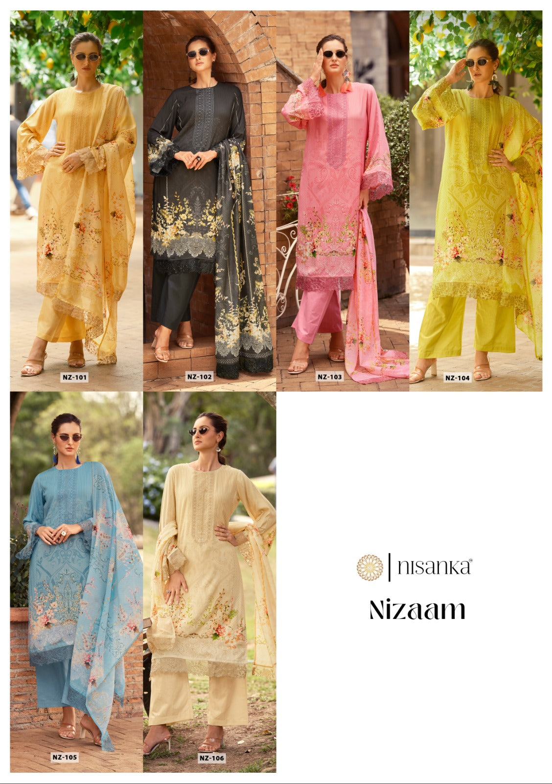 Nizaam Nisanka Lawn Cotton Karachi Salwar Suits Manufacturer Ahmedabad