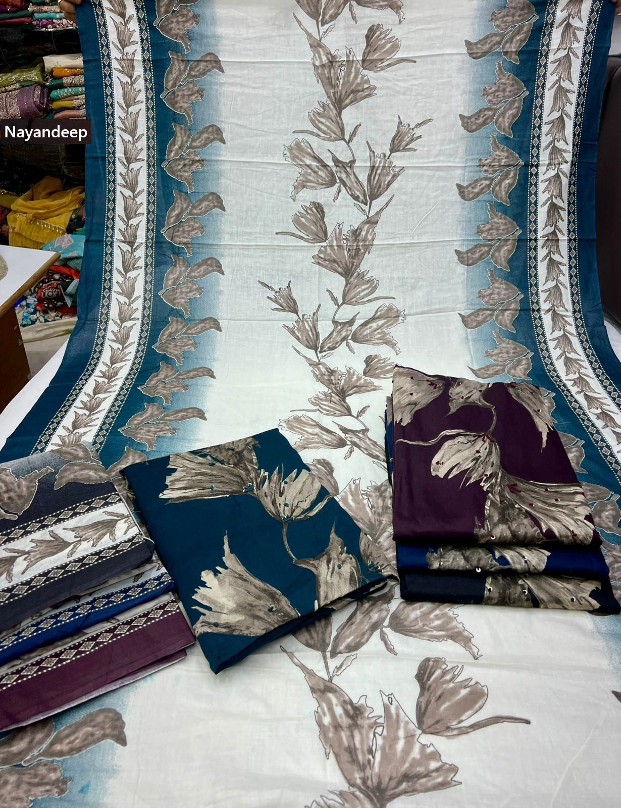 Noor 0303 Nayandeep Jaam Cotton Salwar Suits Wholesaler Gujarat