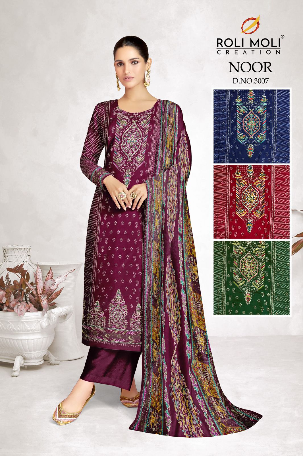 Noor 5 Roli Moli Pashmina Suits Supplier