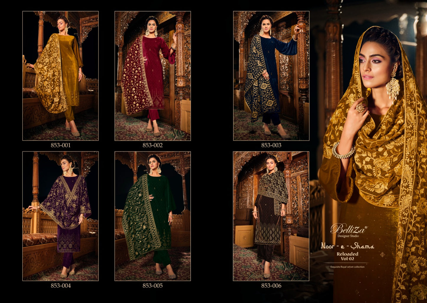 Noor E Shama Vol 2 Reloaded Belliza Designer Studio Velvet Suits Wholesaler India