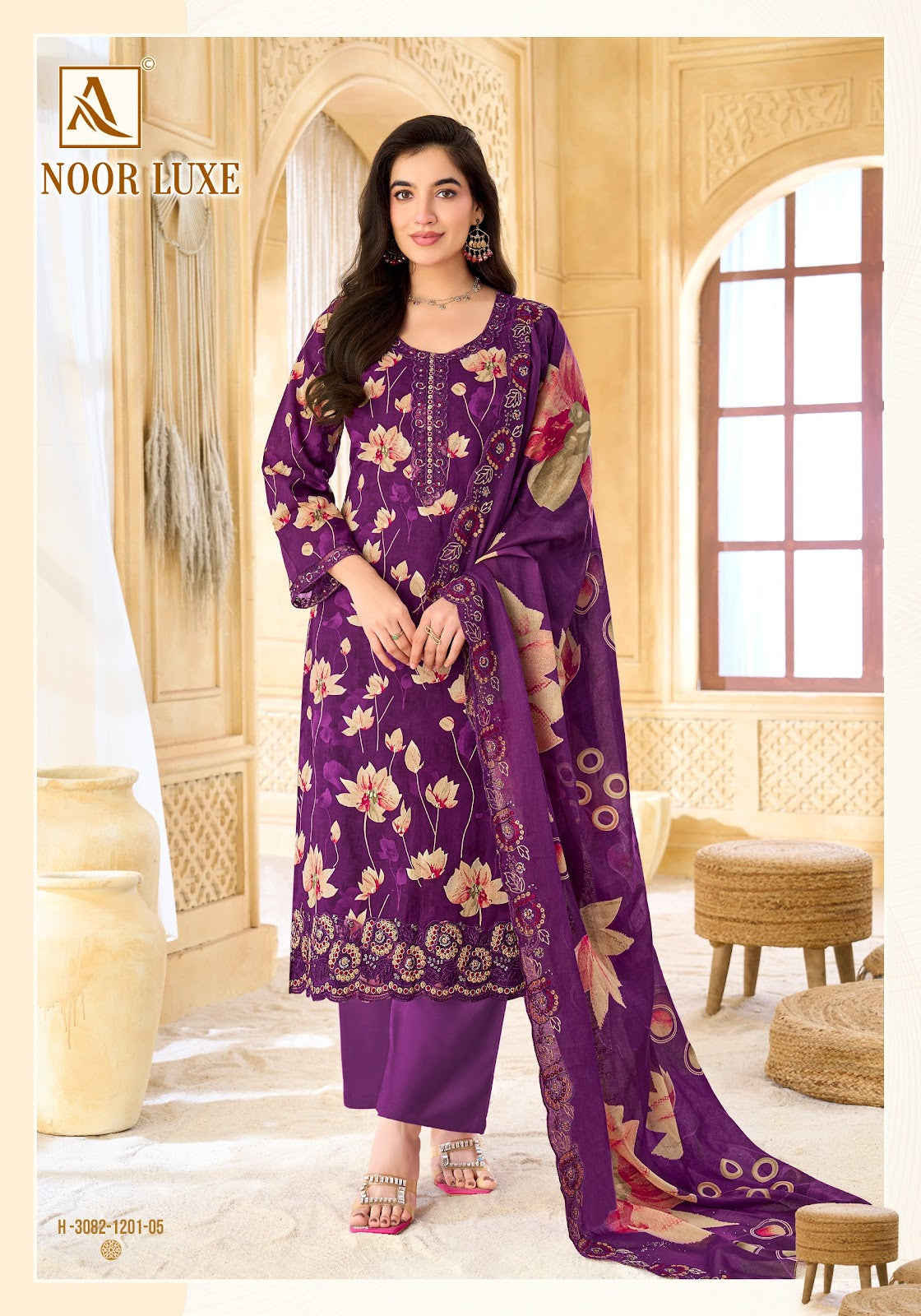 Noor Luxe Alok Cambric Cotton Karachi Salwar Suits Supplier Ahmedabad