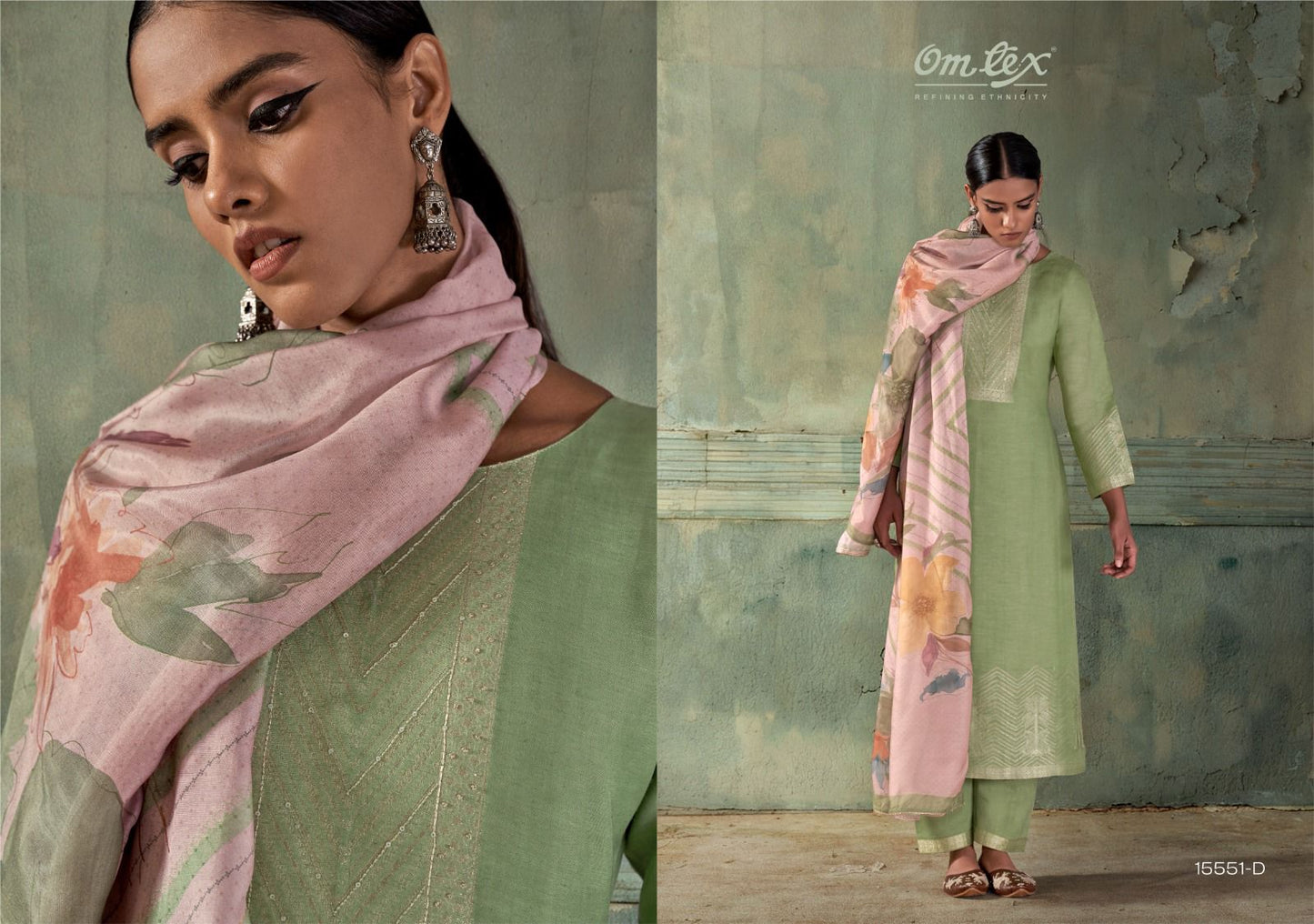 Noor Omtex Linen Jacquard Pant Style Suits Exporter