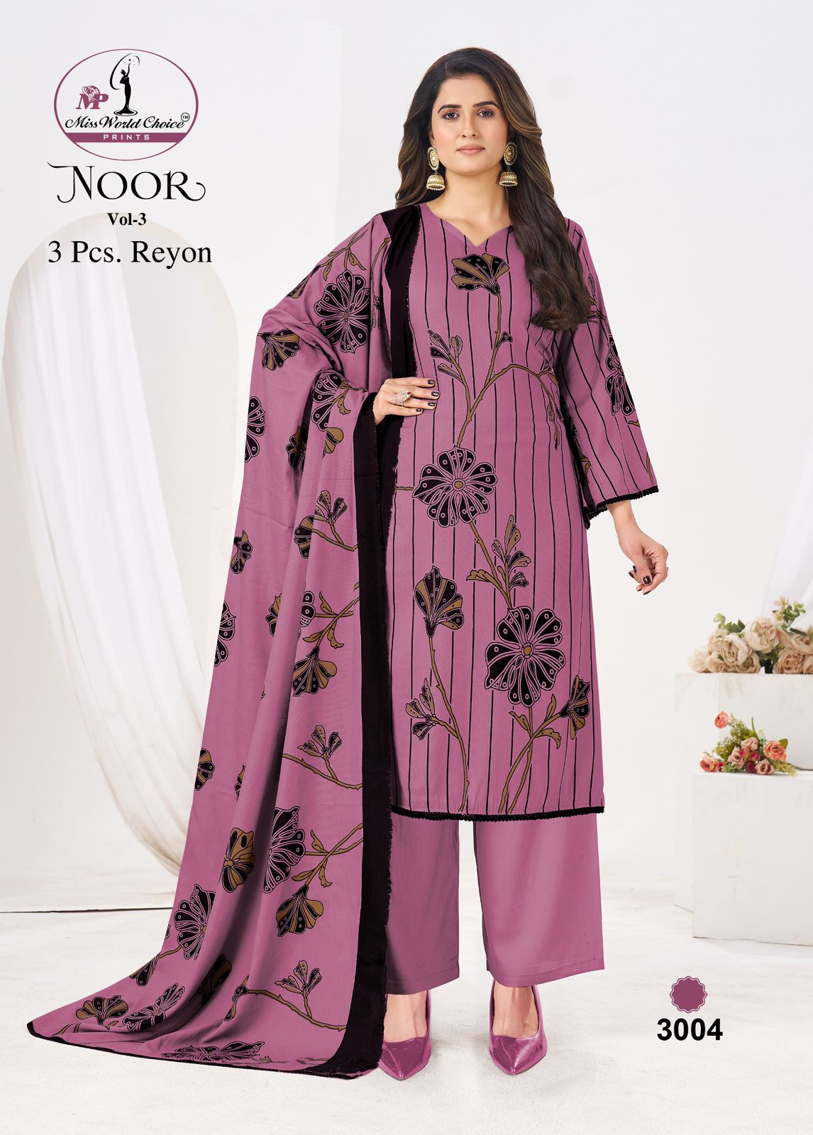 Noor Vol 3 Miss World Choice Rayon Pant Style Suits Manufacturer