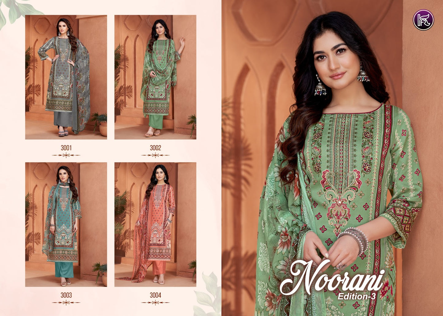 Noorani Edition 3 Kala Fashion Jaam Print Karachi Salwar Suits Supplier