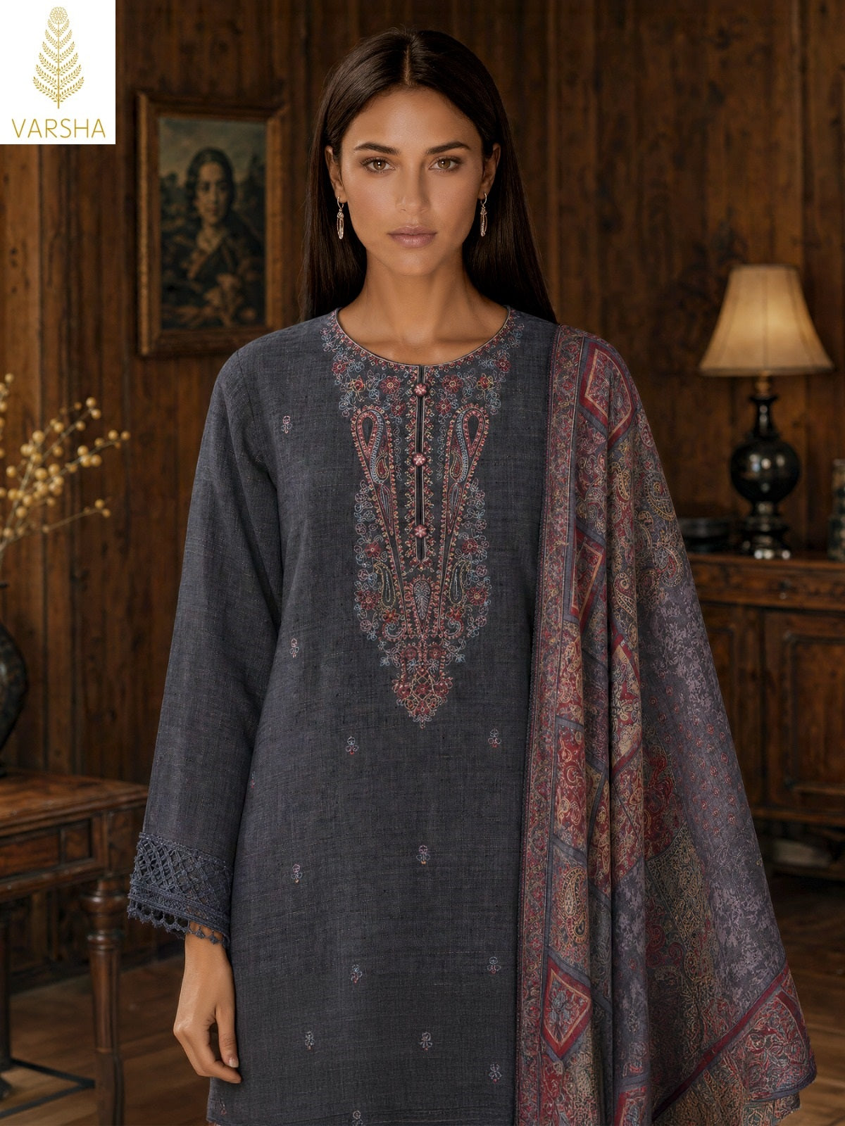 Nooreh Varshaa Khadi Silk Pashmina Suits Manufacturer India