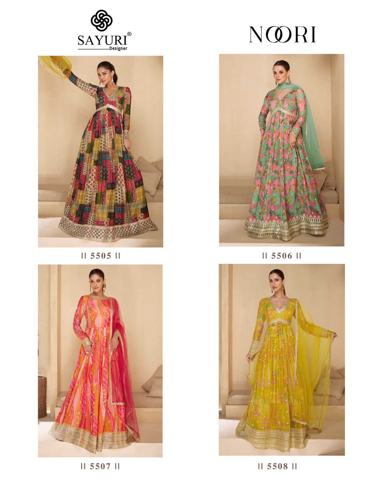 Noori Sayuri Georgette Gown Dupatta Set Wholesaler