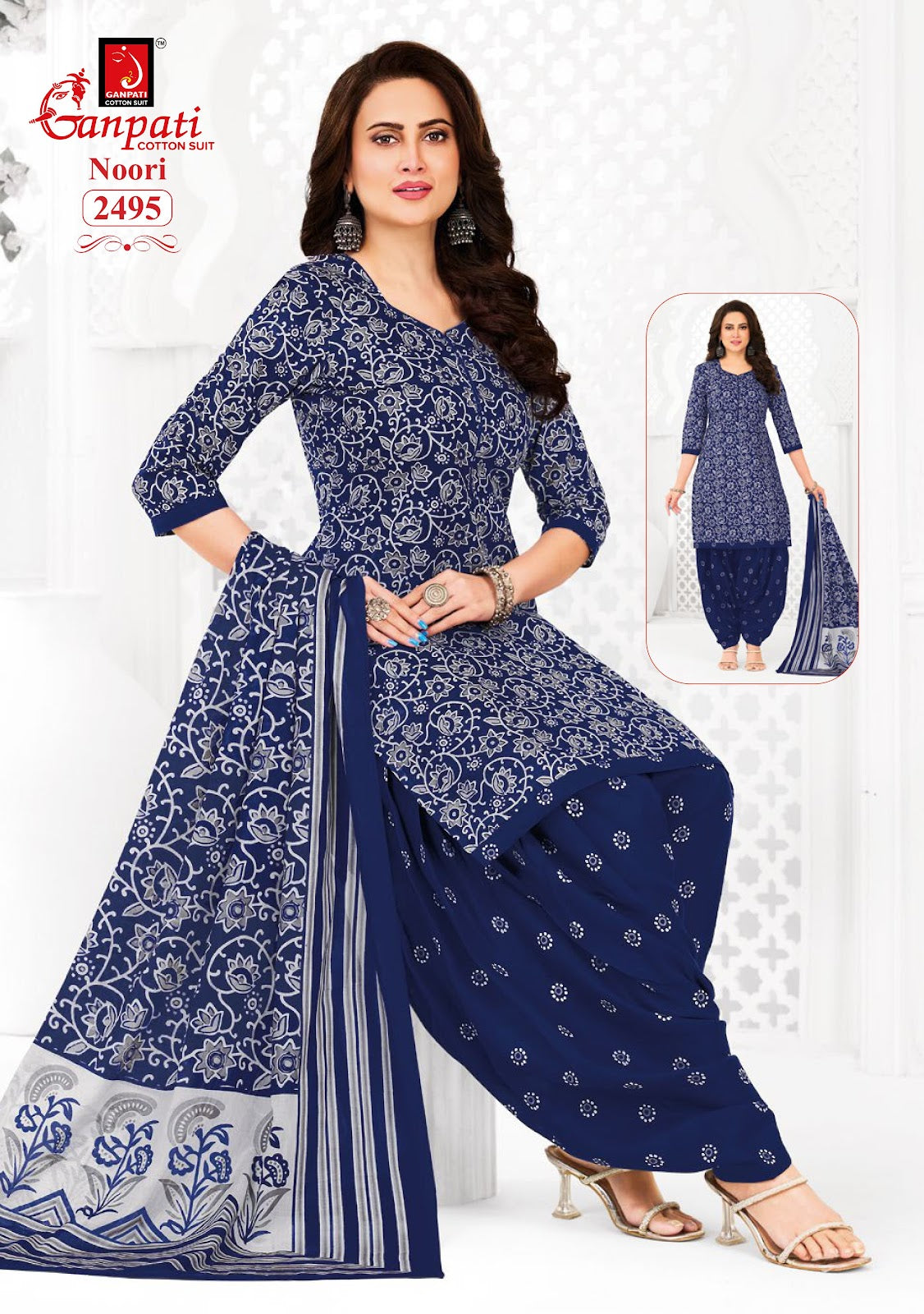 Noori Vol 13 Ganpati Readymade Cotton Patiyala Suits Wholesale